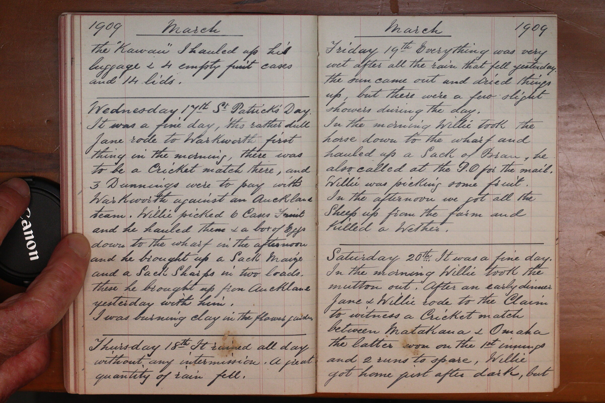 Original CS Clarke diary page