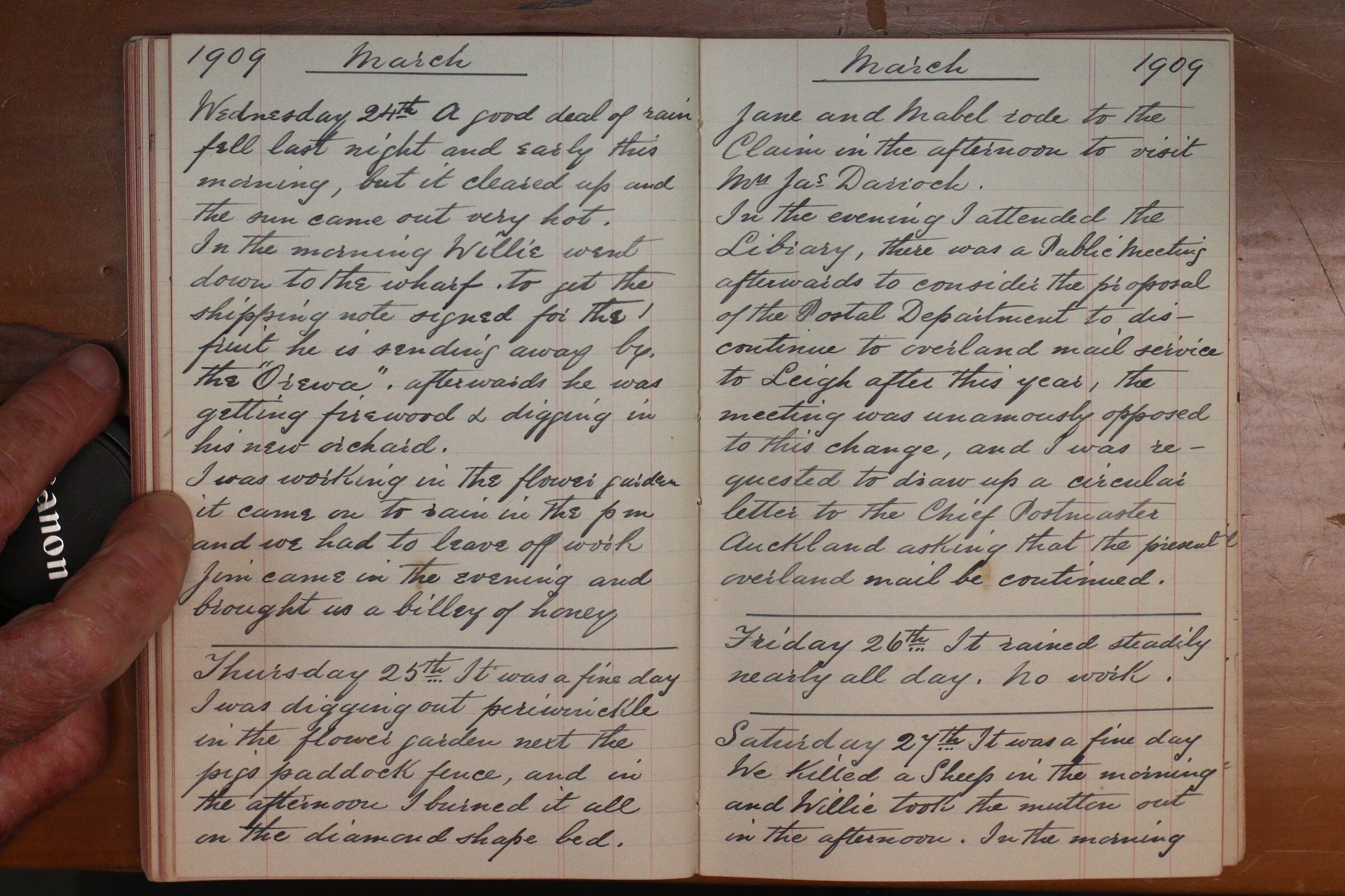 Original CS Clarke diary page