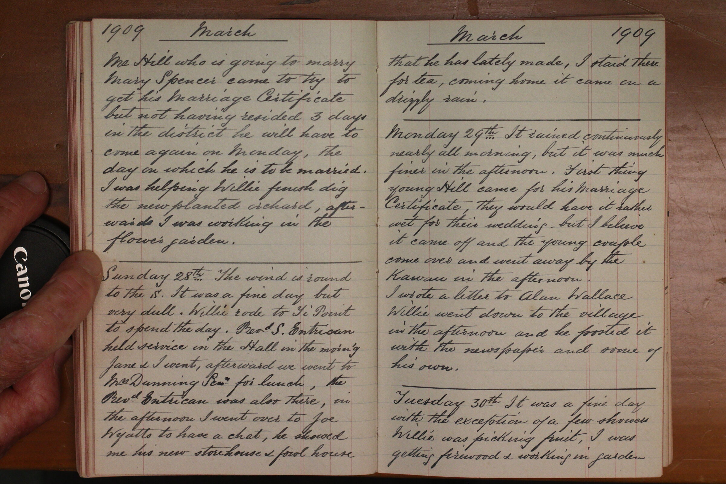 Original CS Clarke diary page