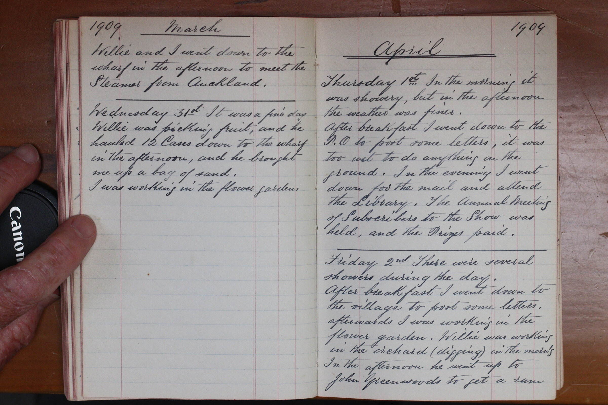 Original CS Clarke diary page