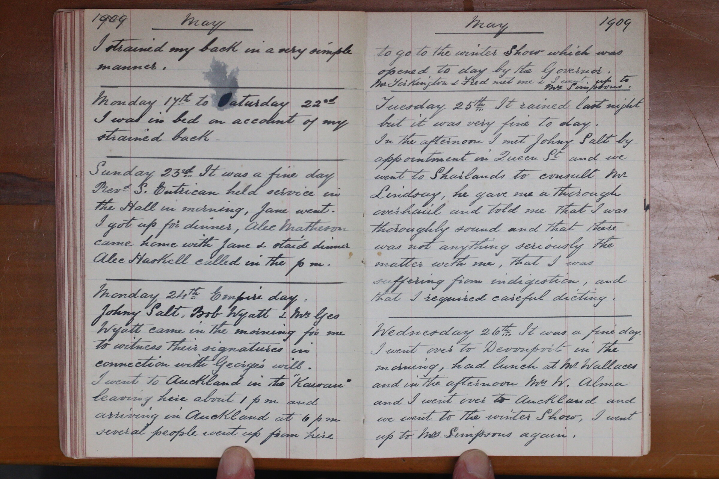 Original CS Clarke diary page