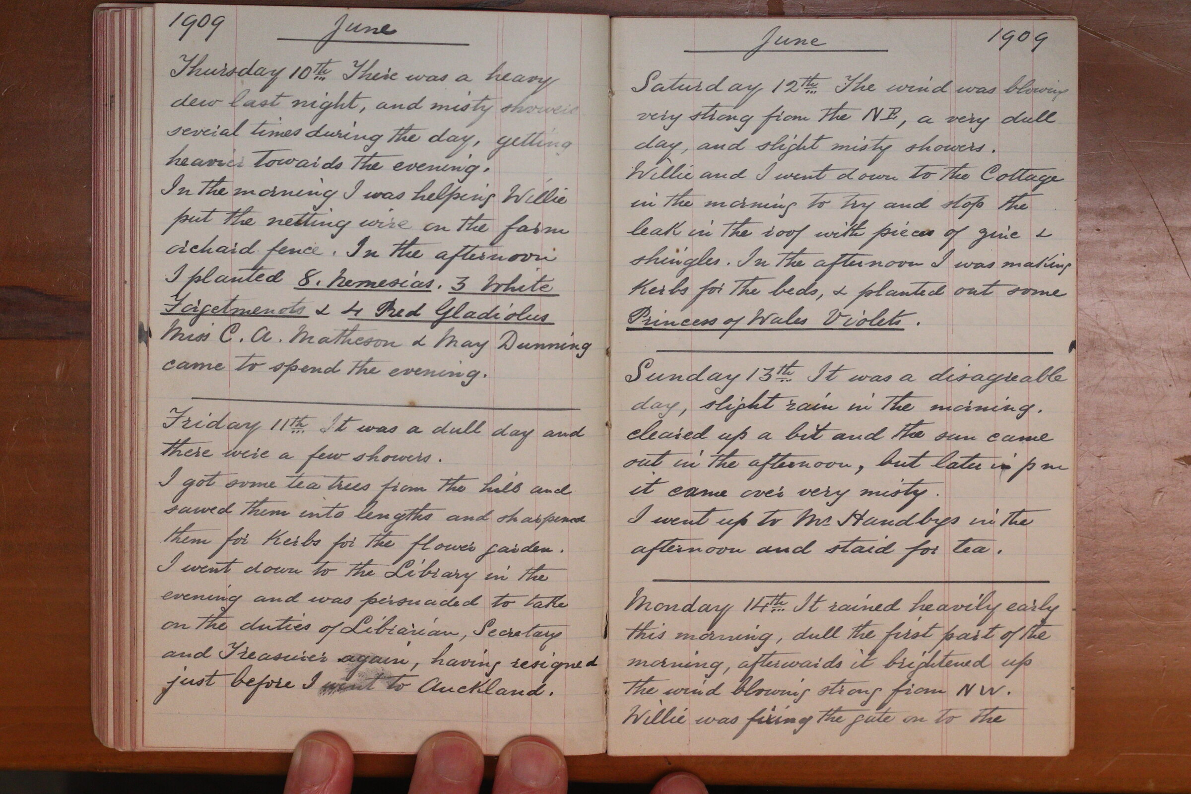 Original CS Clarke diary page