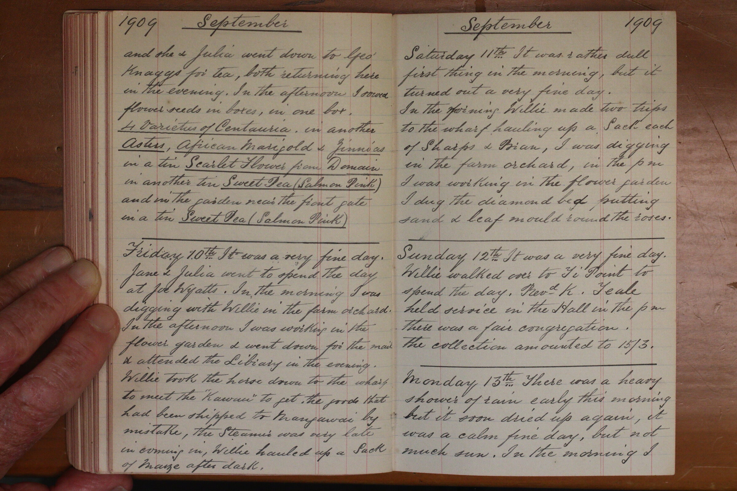 Original CS Clarke diary page