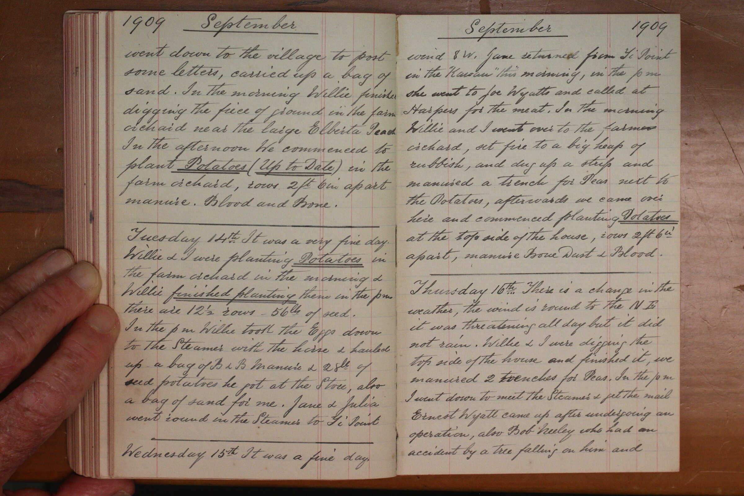 Original CS Clarke diary page