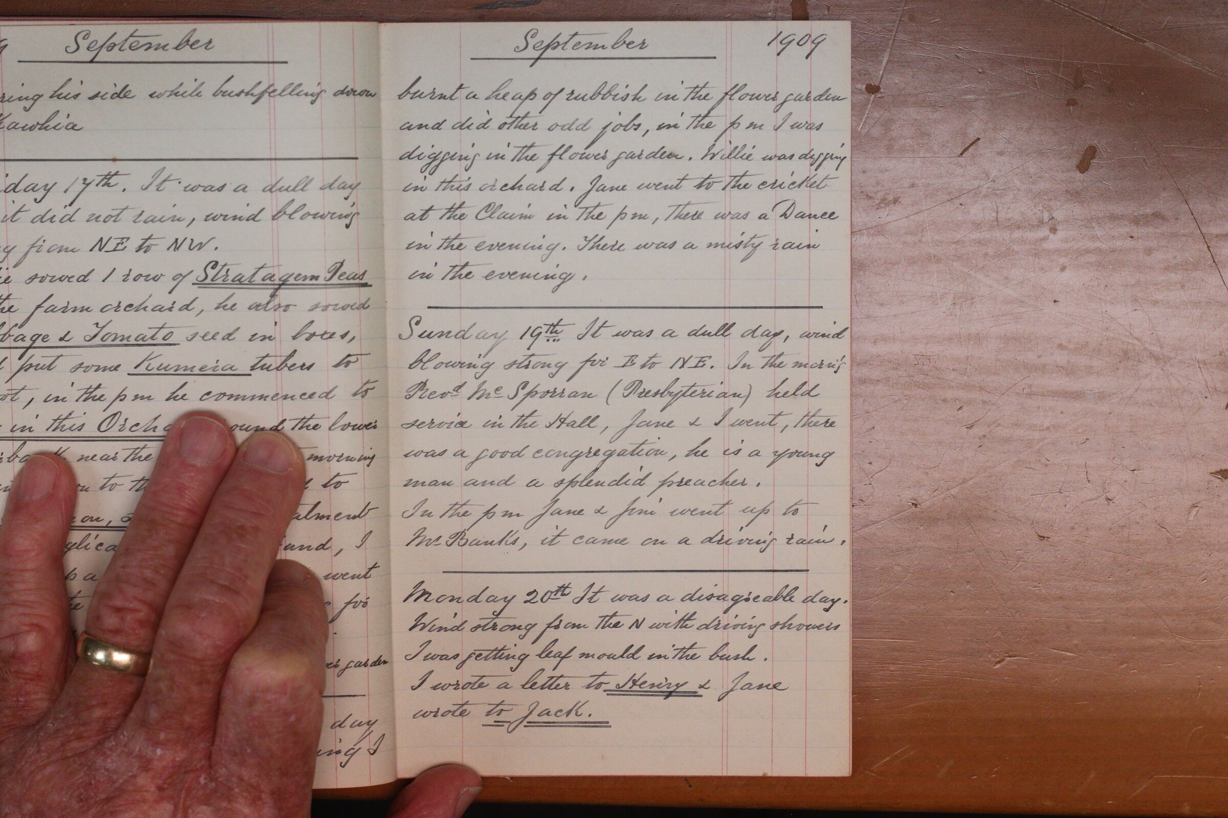 Original CS Clarke diary page