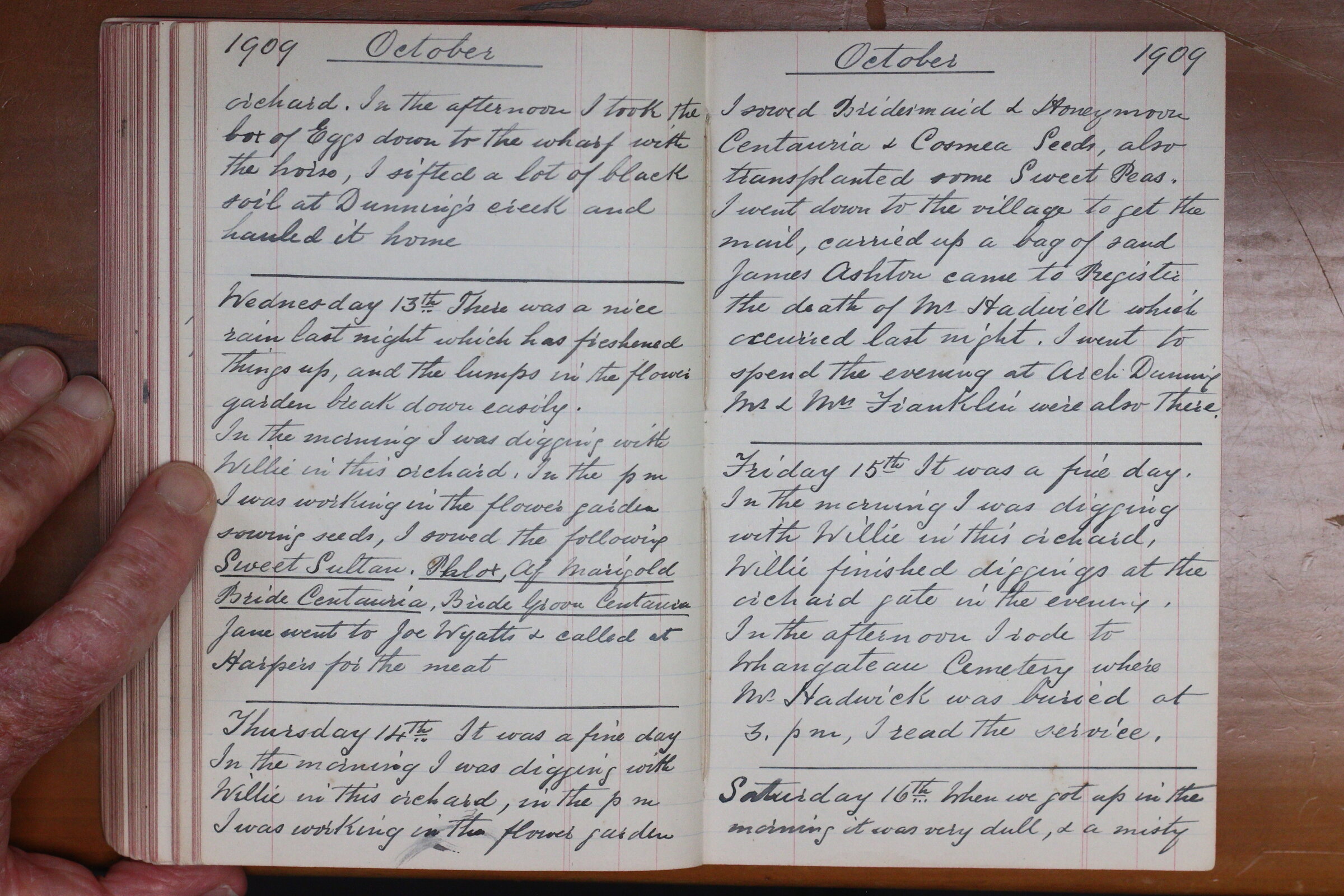 Original CS Clarke diary page