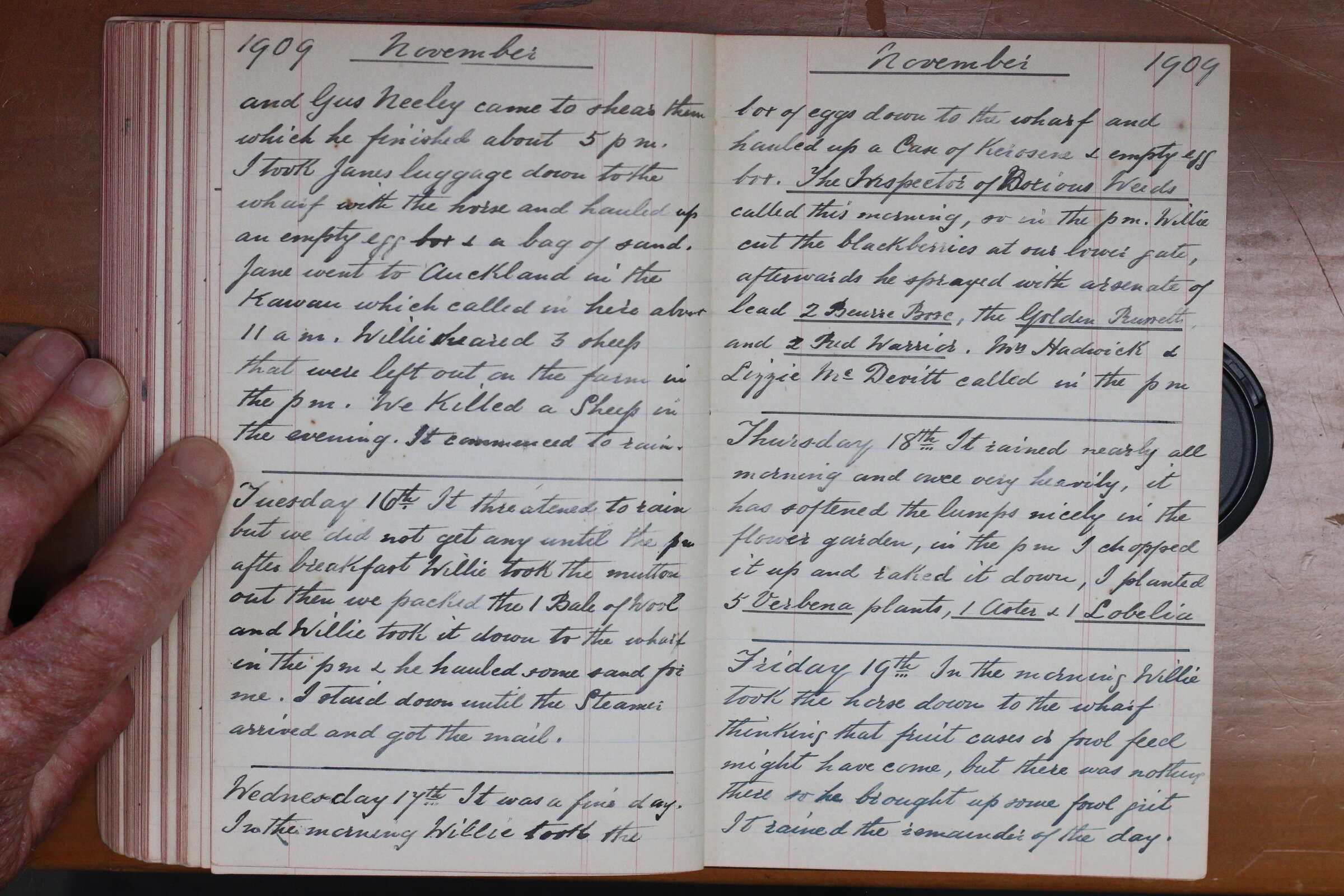 Original CS Clarke diary page