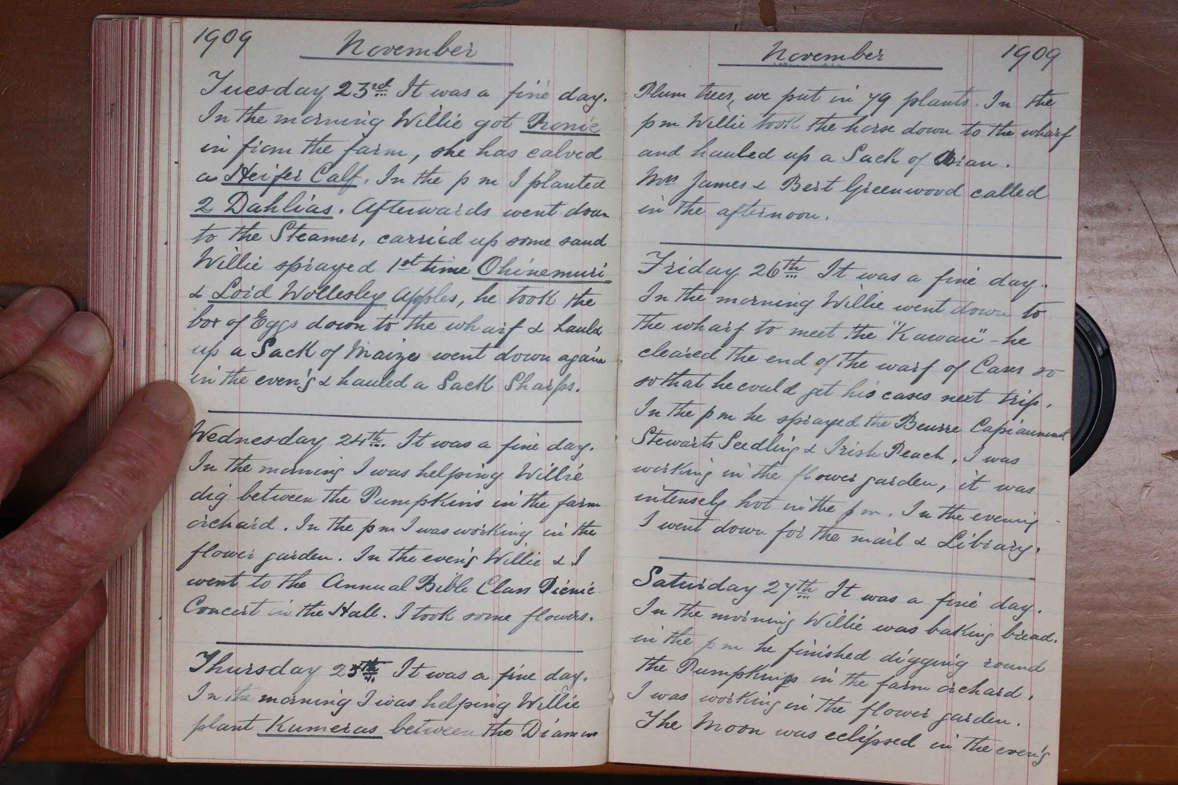 Original CS Clarke diary page