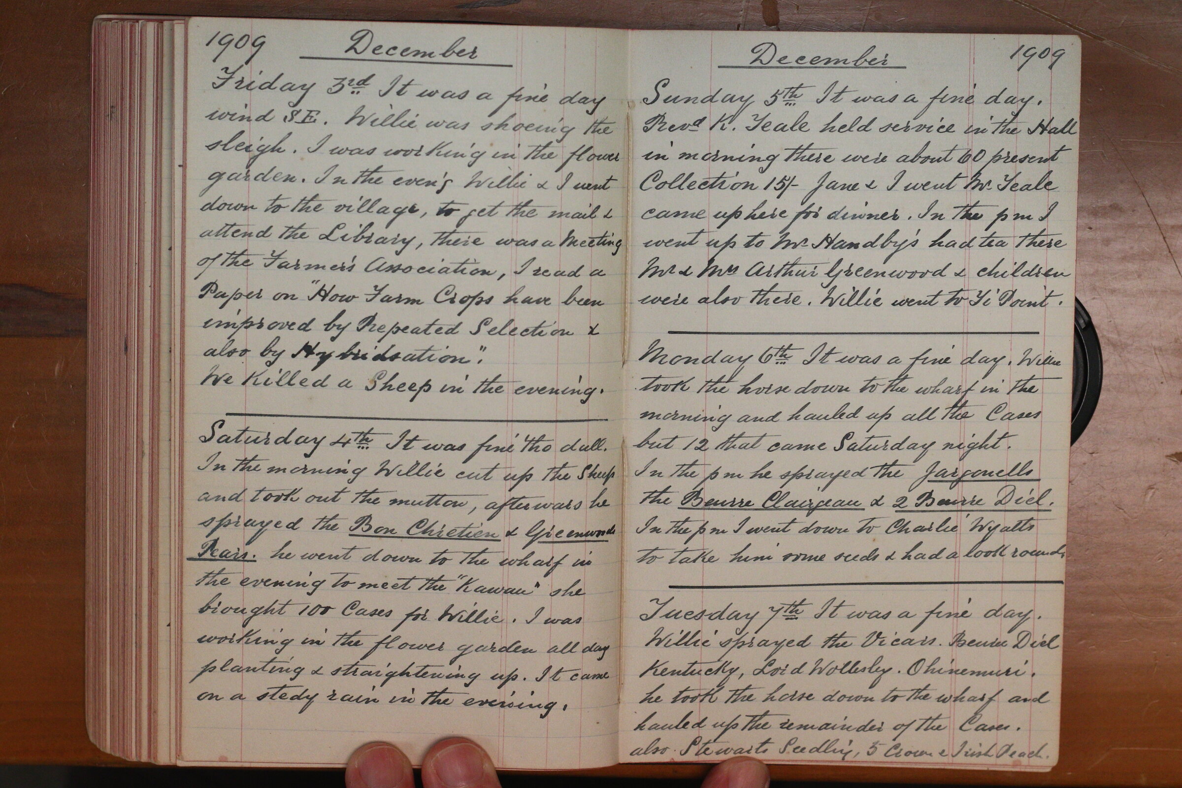 Original CS Clarke diary page
