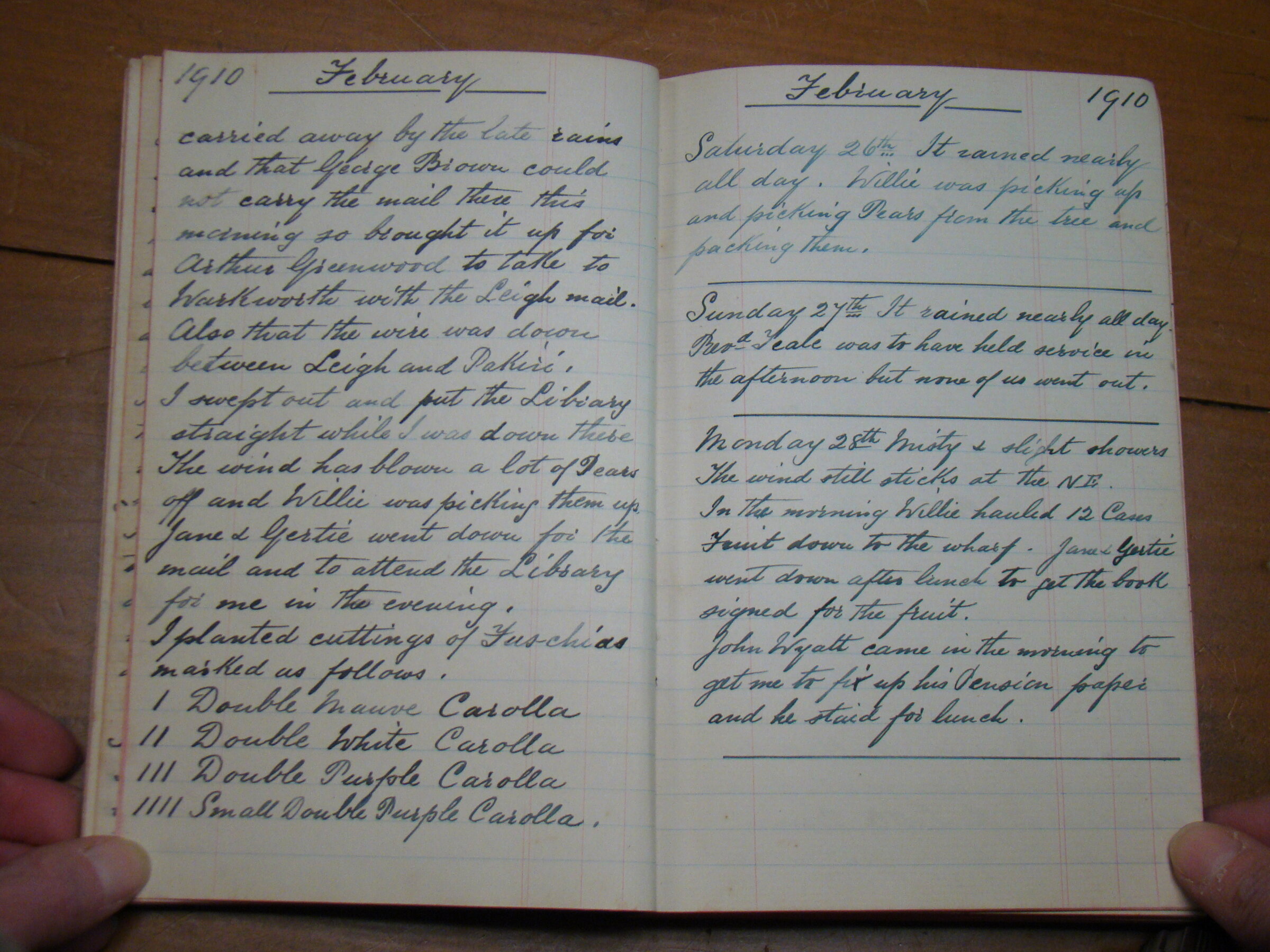 Original CS Clarke diary page