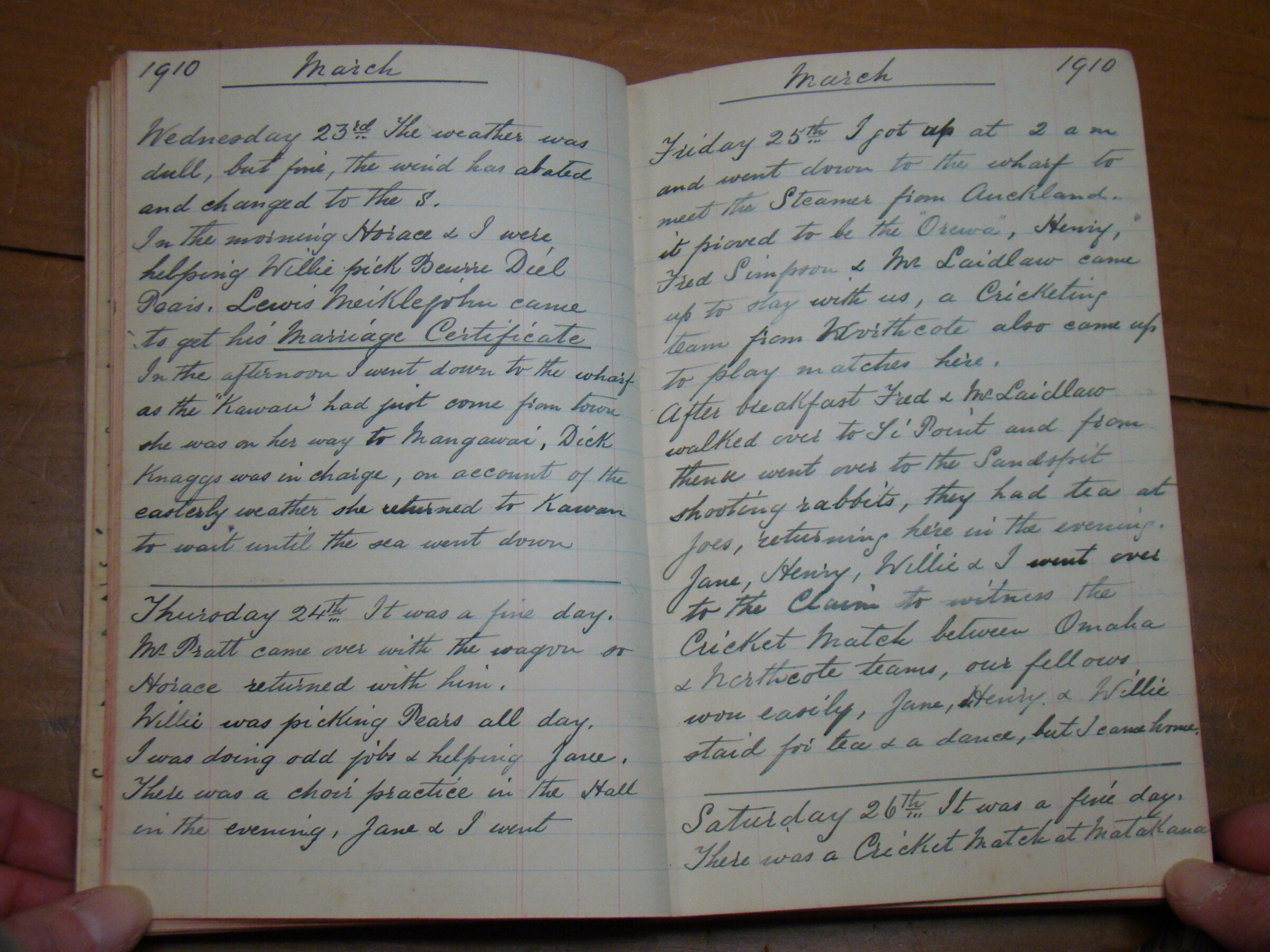 Original CS Clarke diary page