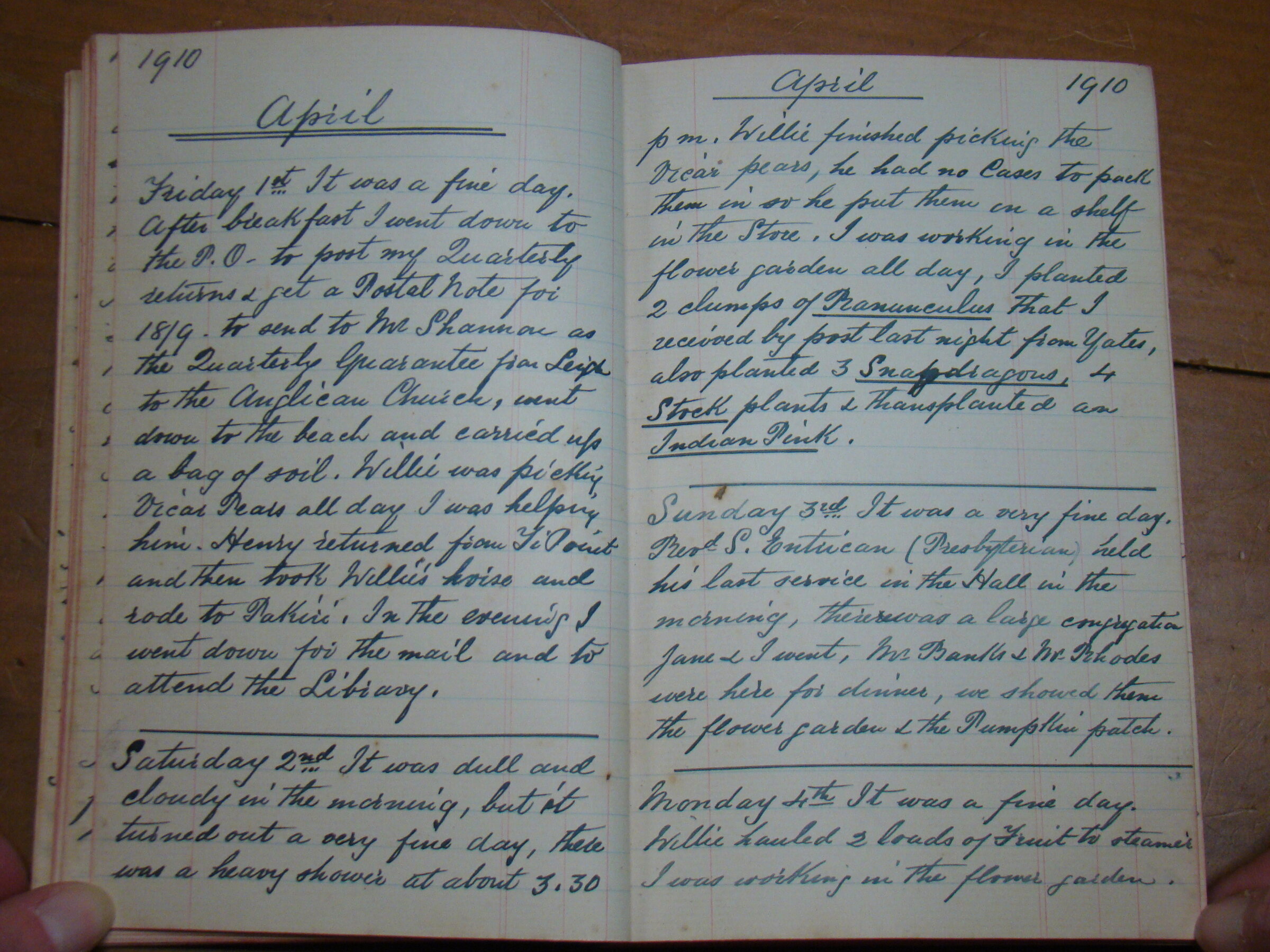 Original CS Clarke diary page