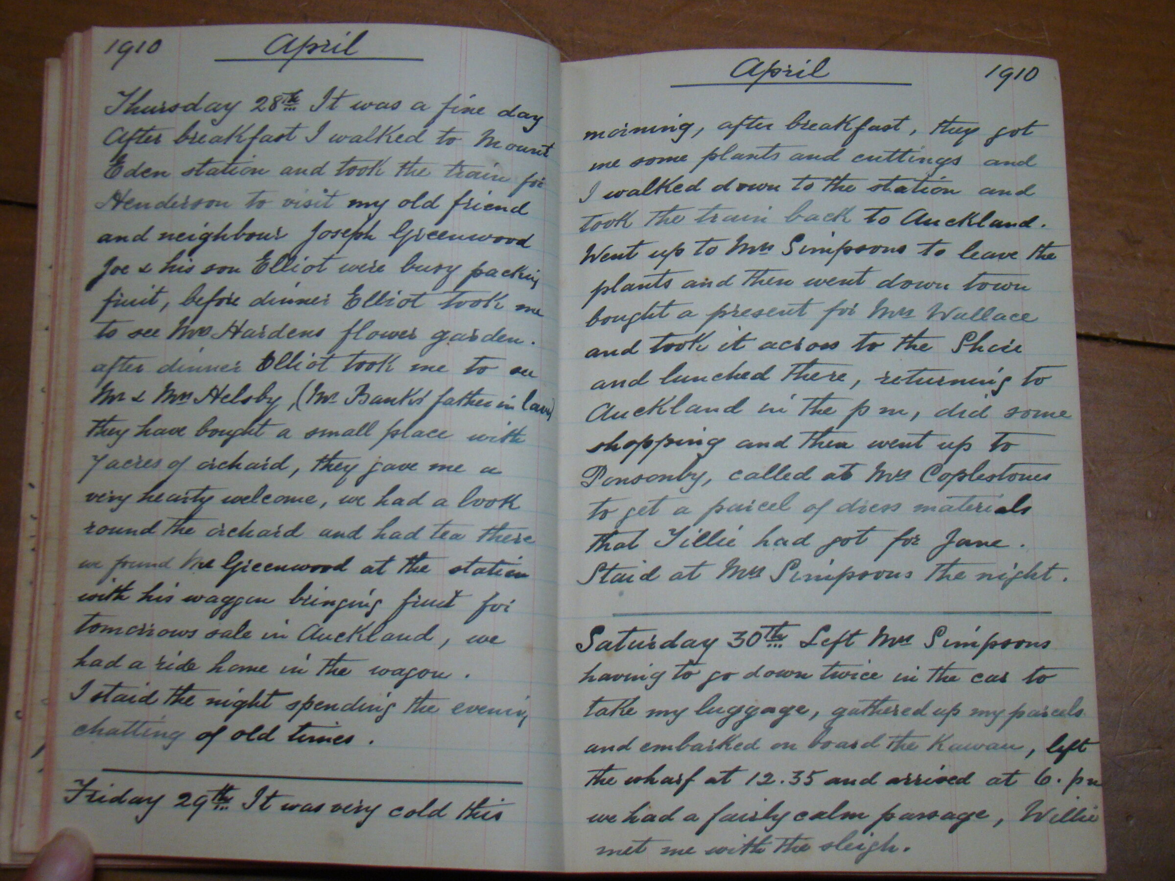 Original CS Clarke diary page