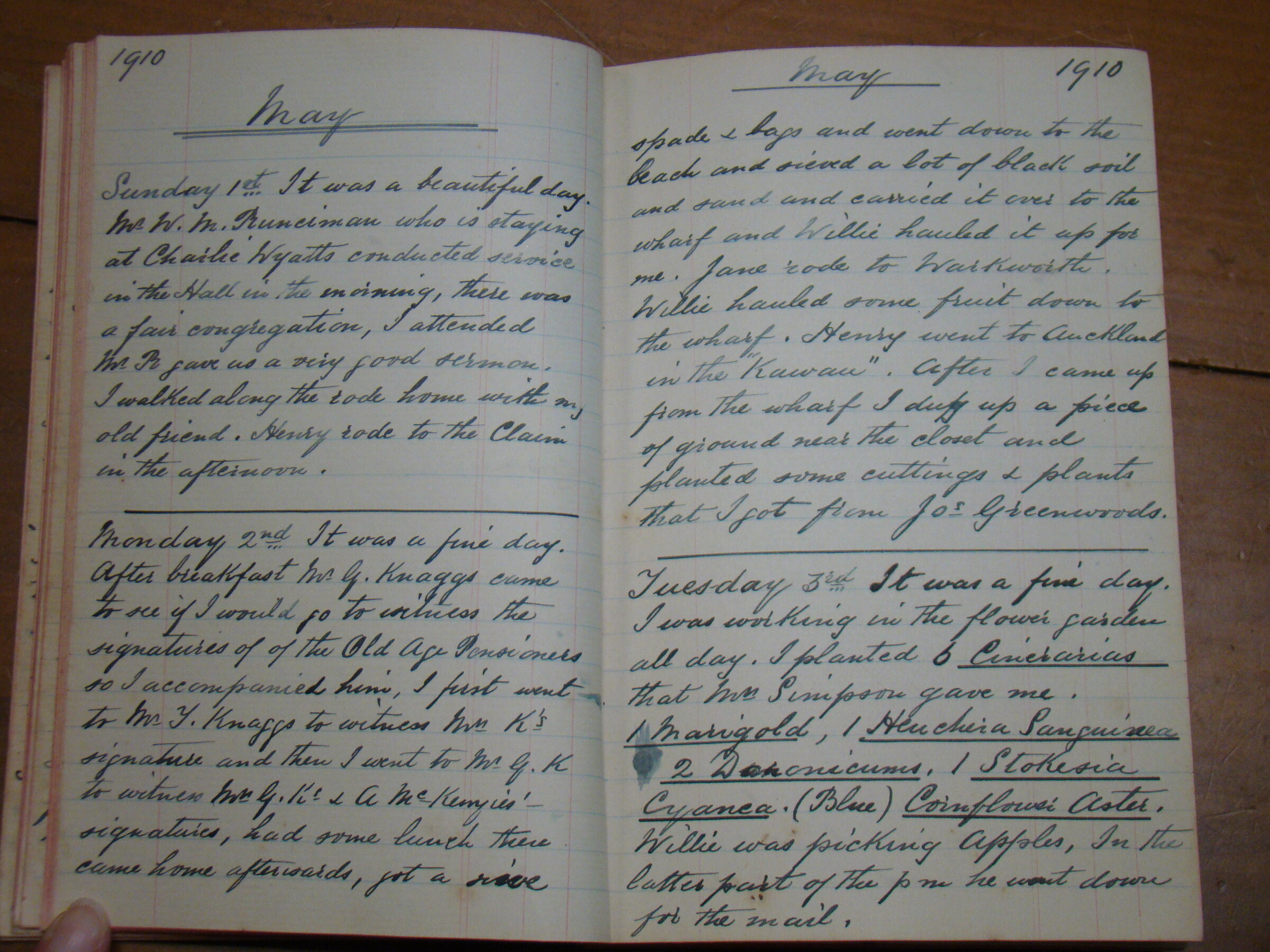Original CS Clarke diary page