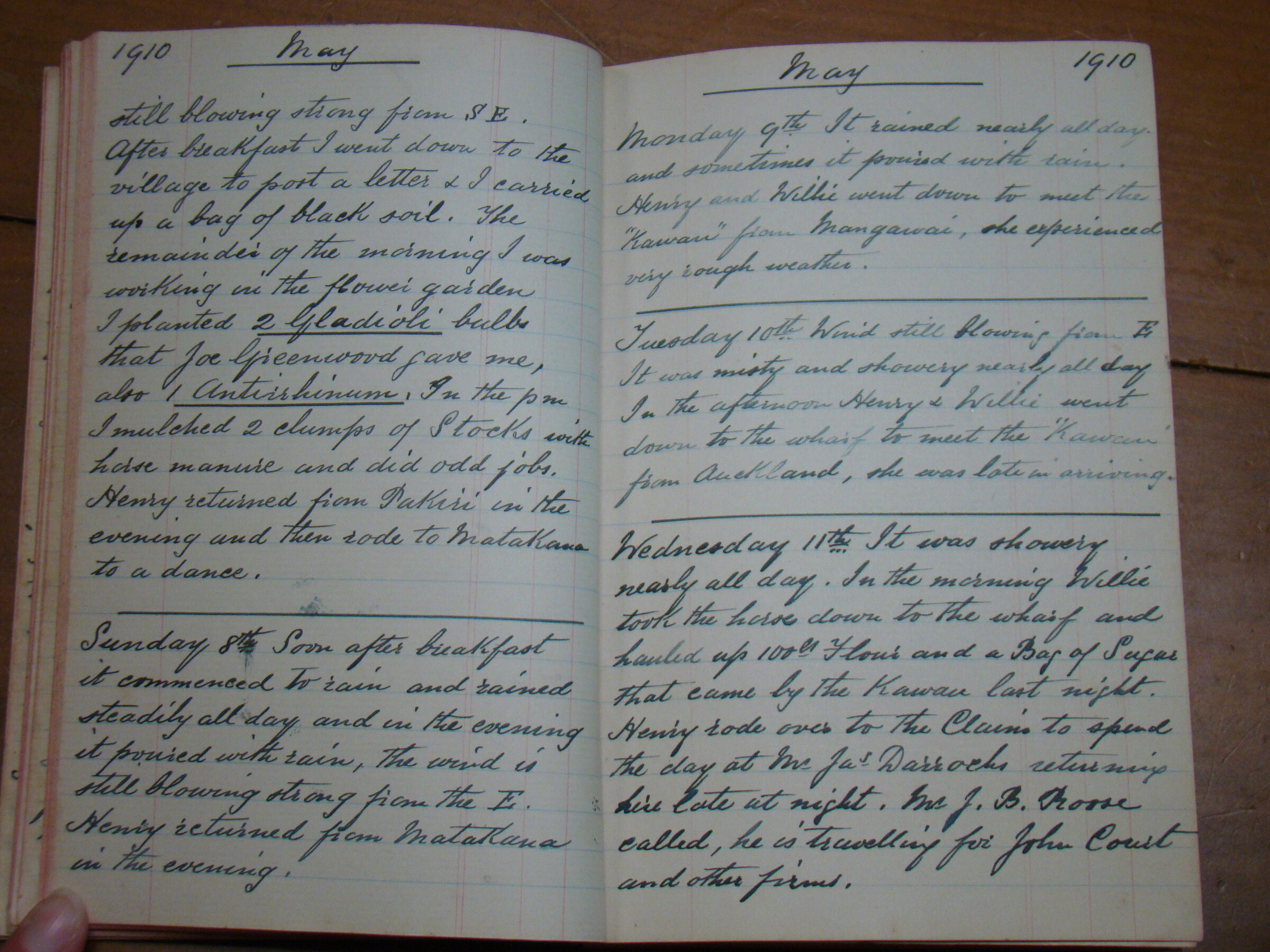 Original CS Clarke diary page