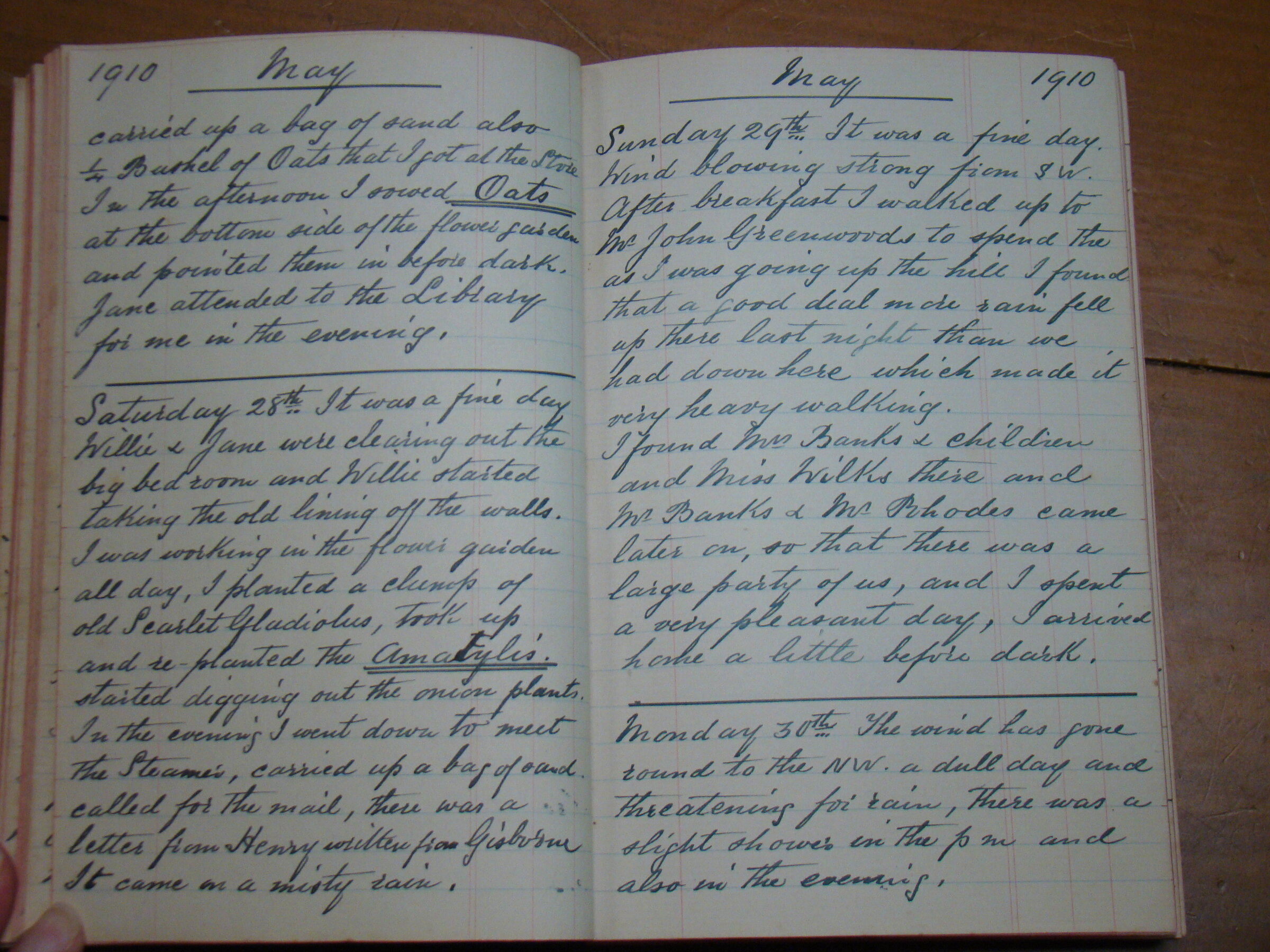 Original CS Clarke diary page