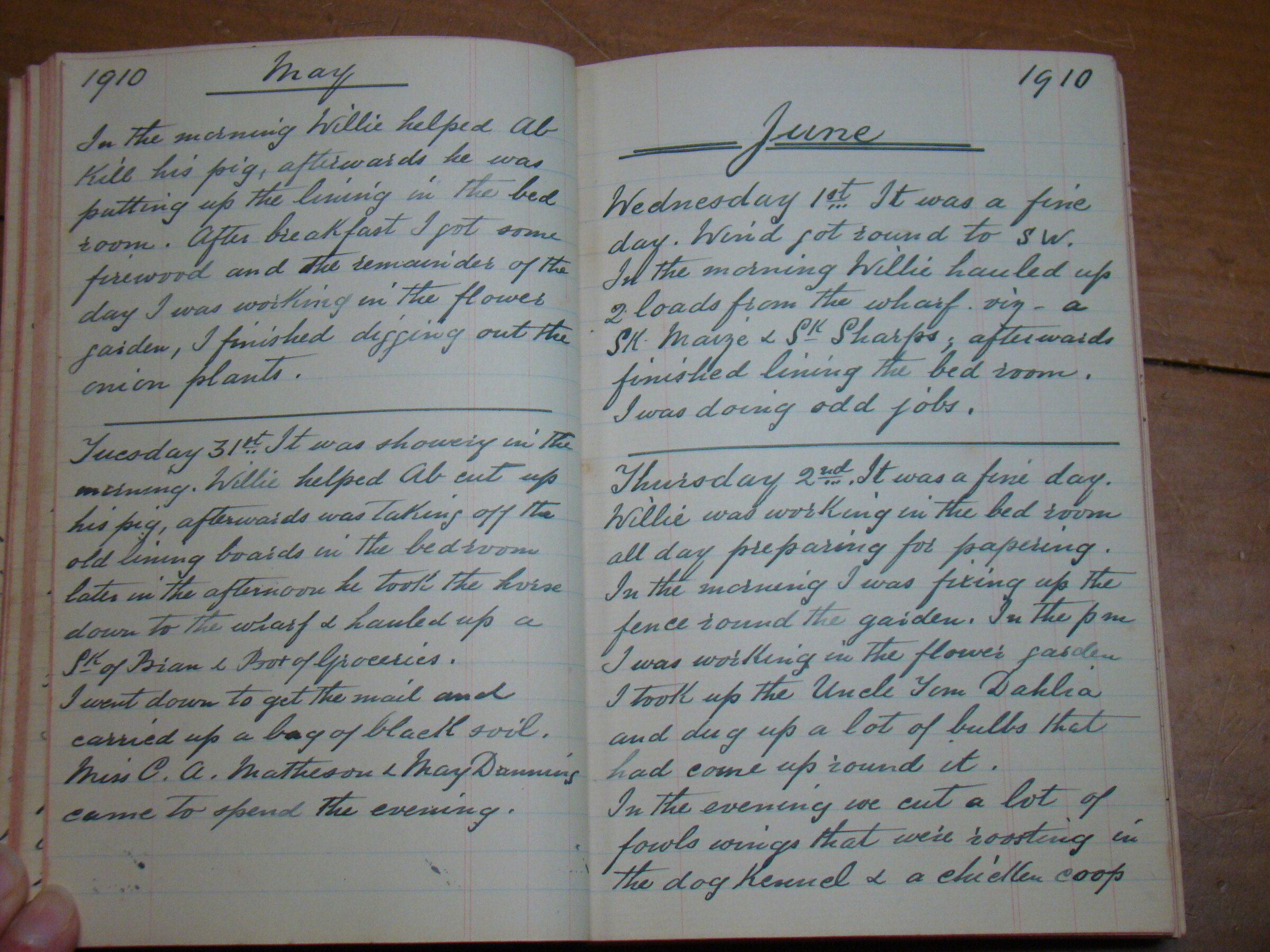 Original CS Clarke diary page