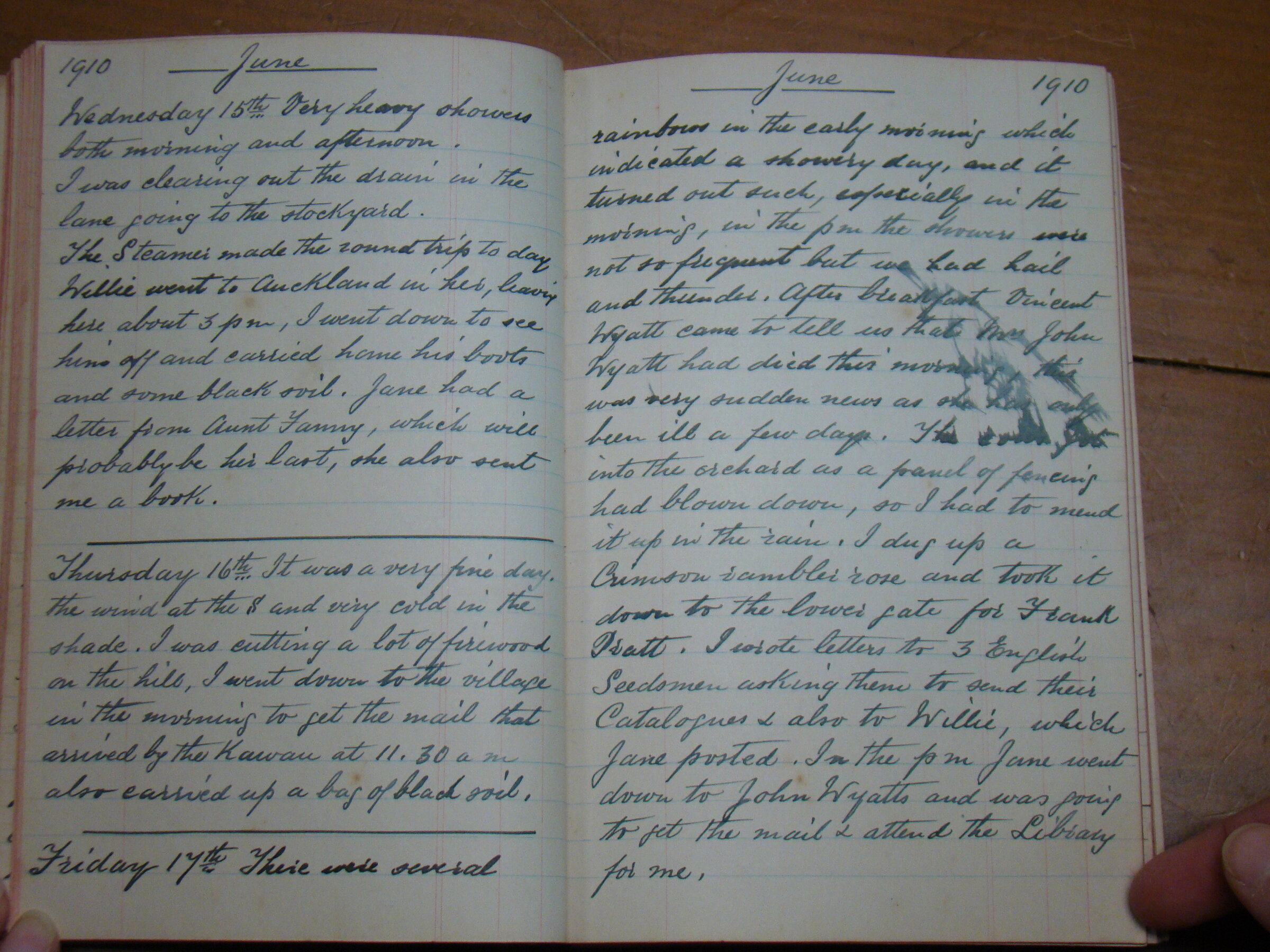 Original CS Clarke diary page