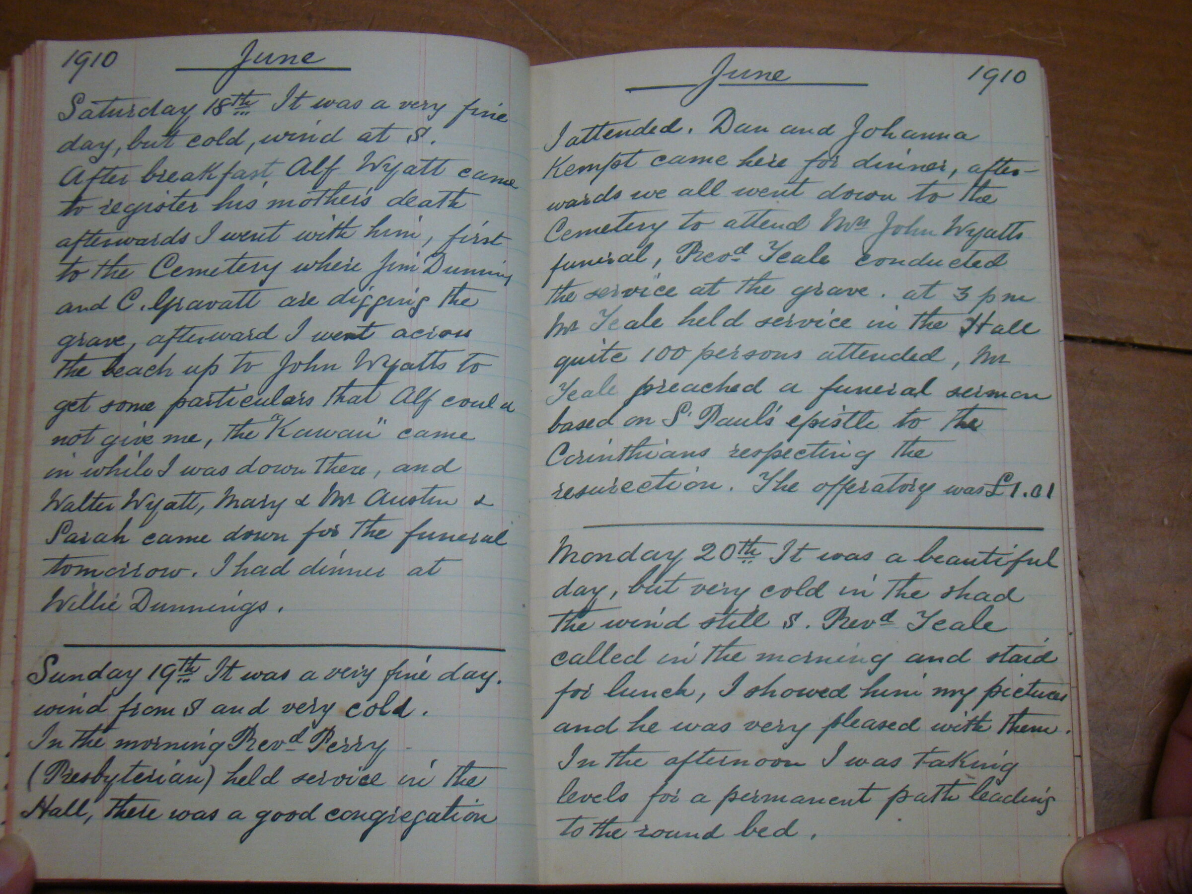 Original CS Clarke diary page