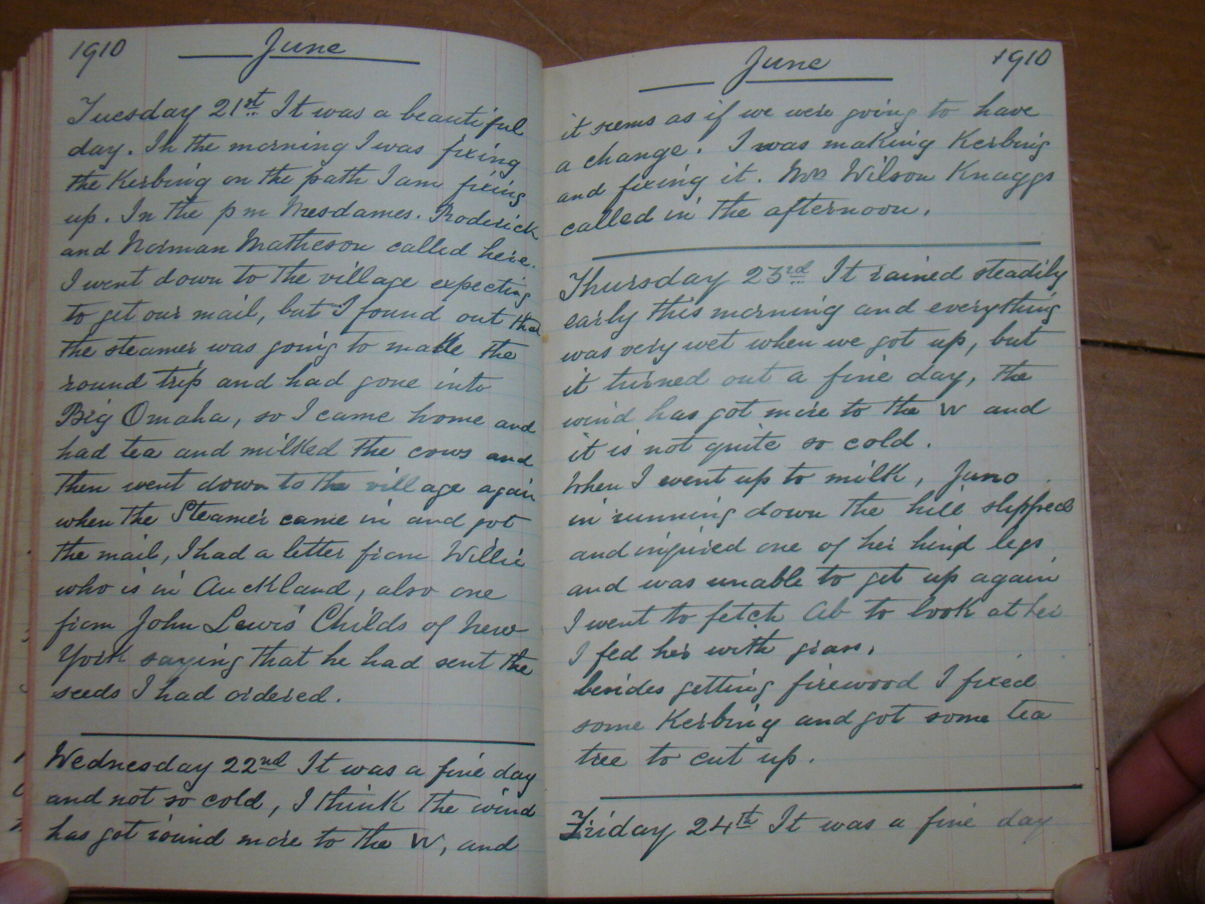 Original CS Clarke diary page