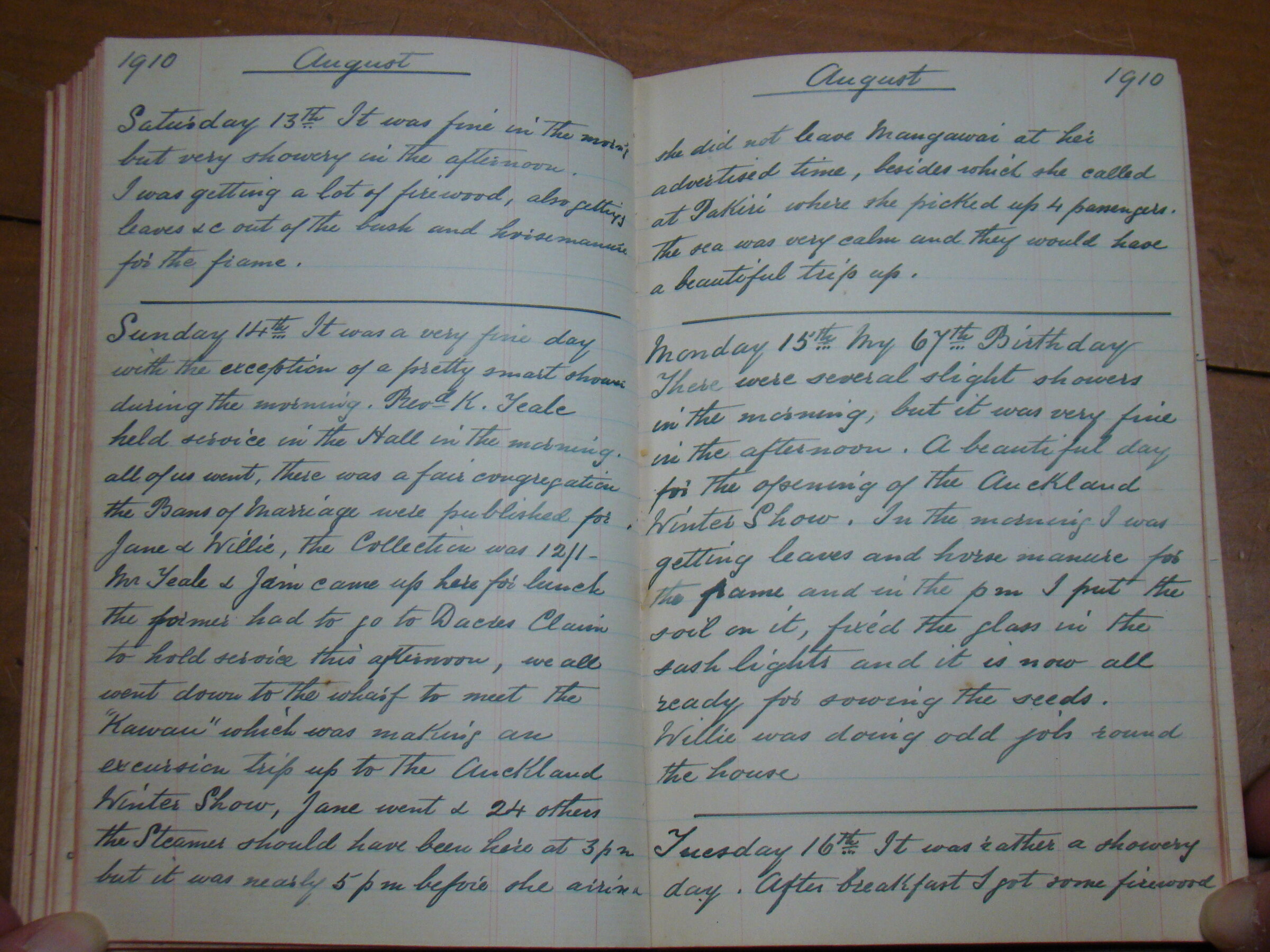 Original CS Clarke diary page