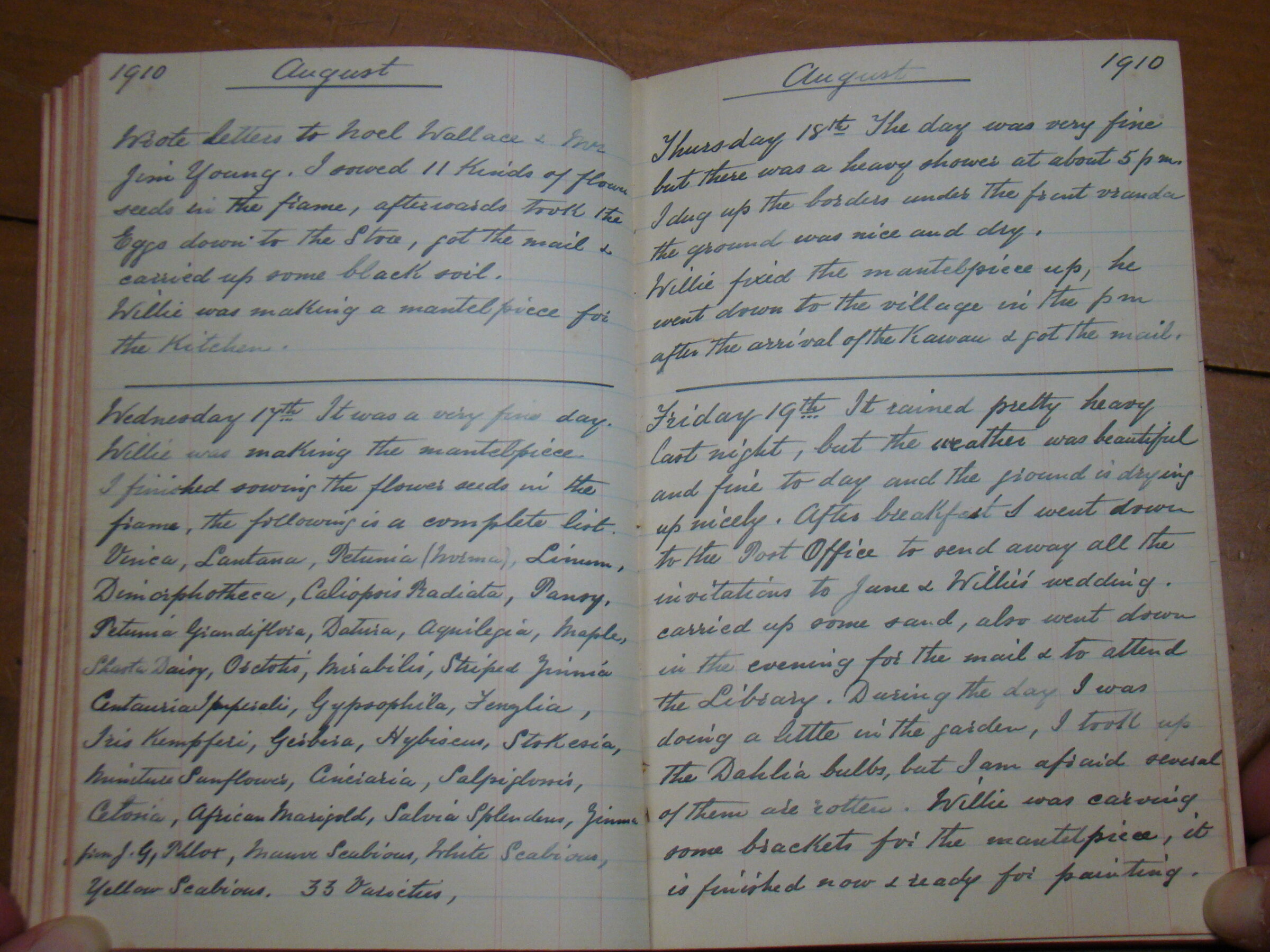 Original CS Clarke diary page