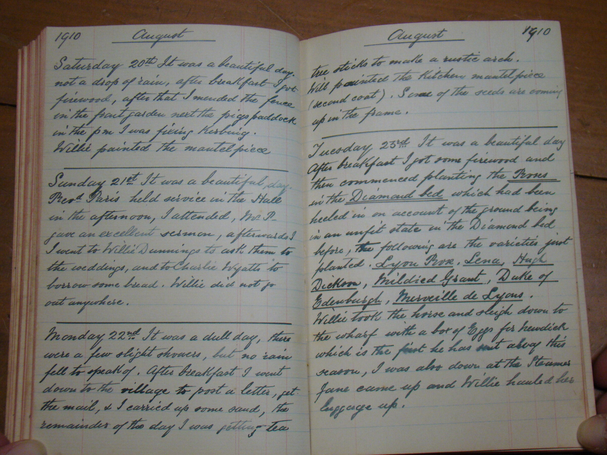 Original CS Clarke diary page