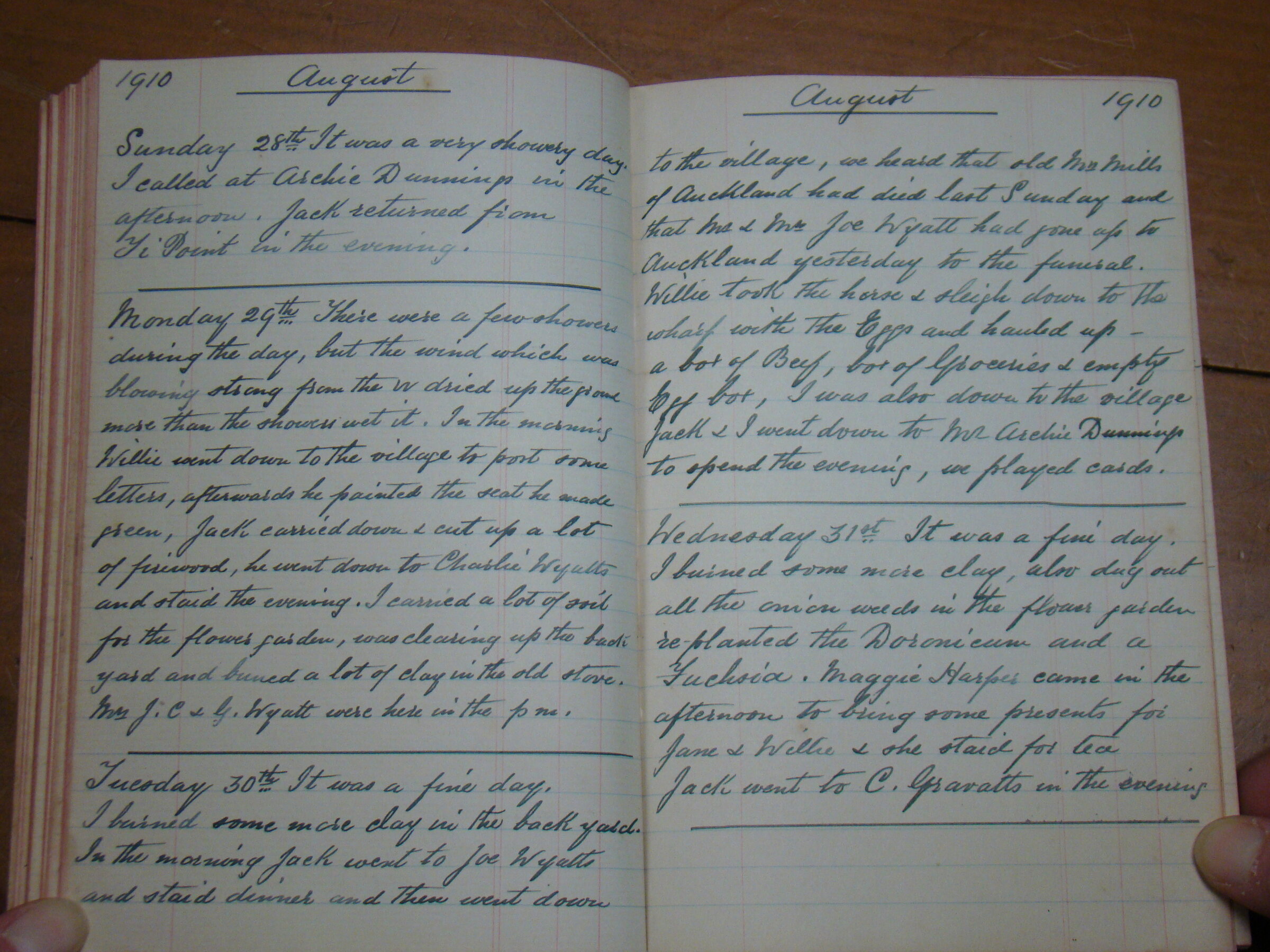 Original CS Clarke diary page