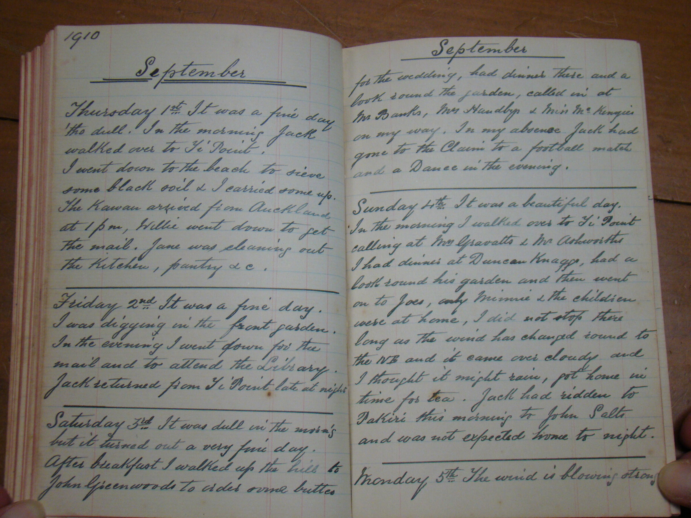 Original CS Clarke diary page