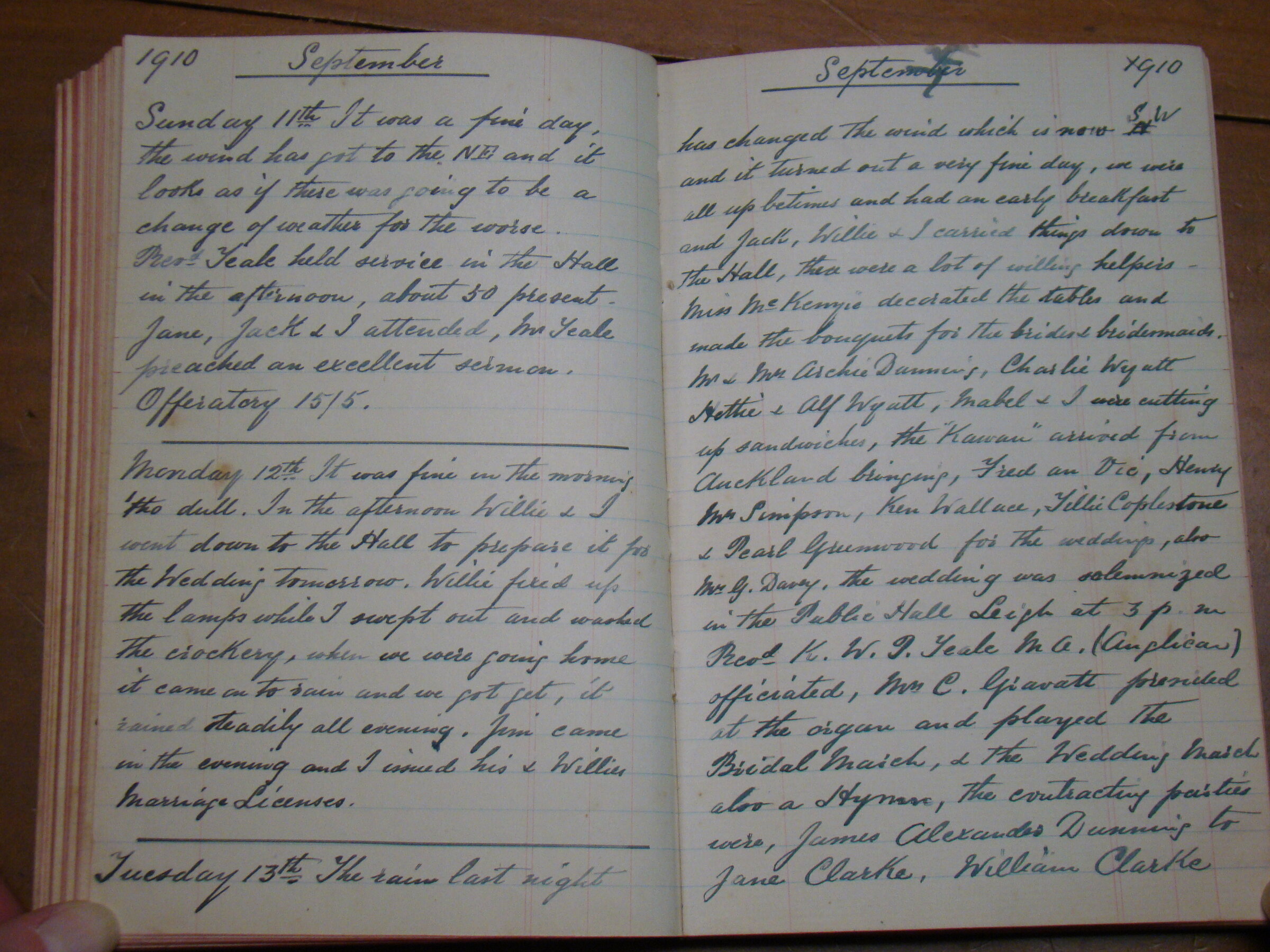Original CS Clarke diary page