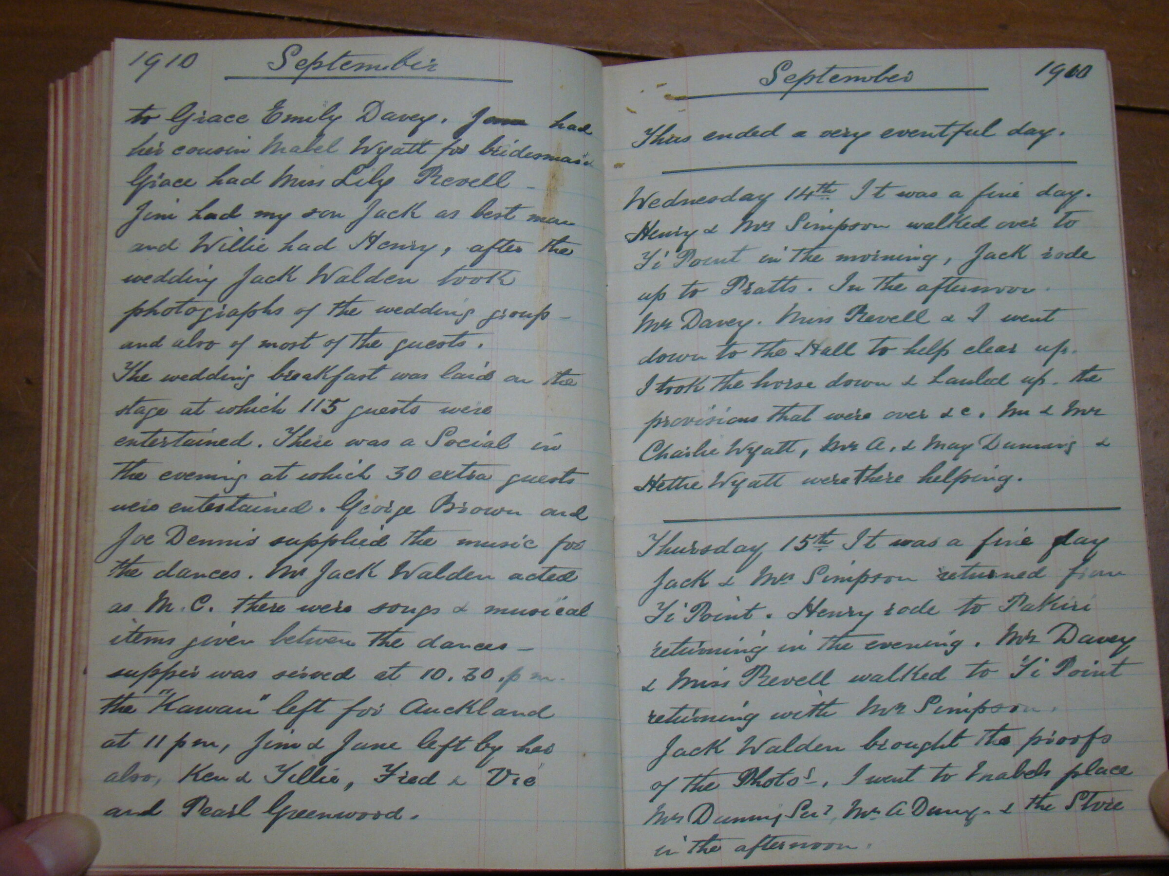 Original CS Clarke diary page