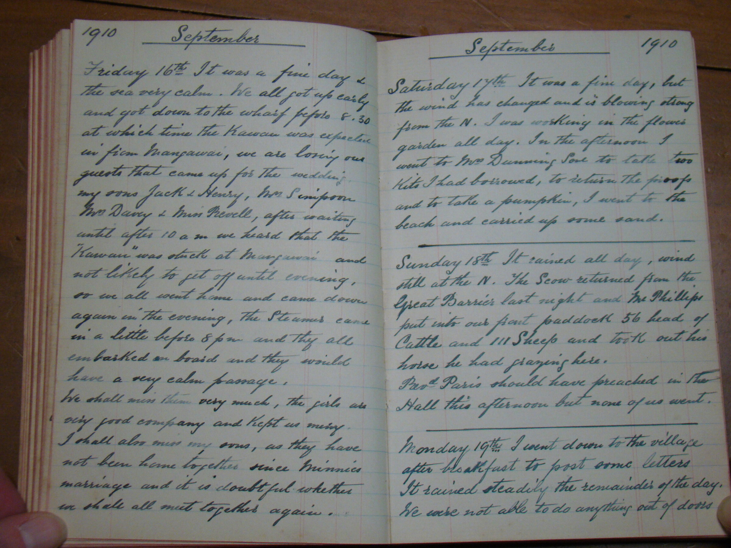 Original CS Clarke diary page