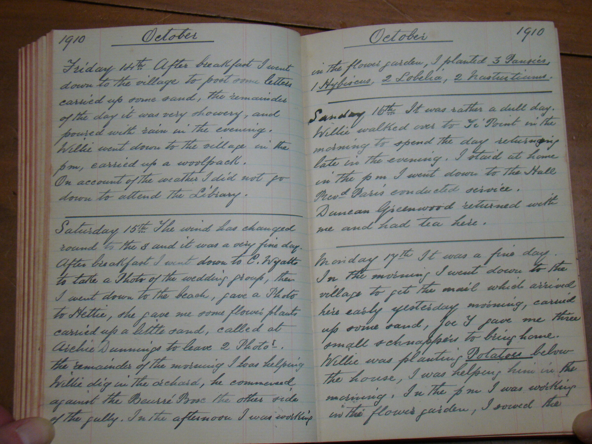 Original CS Clarke diary page