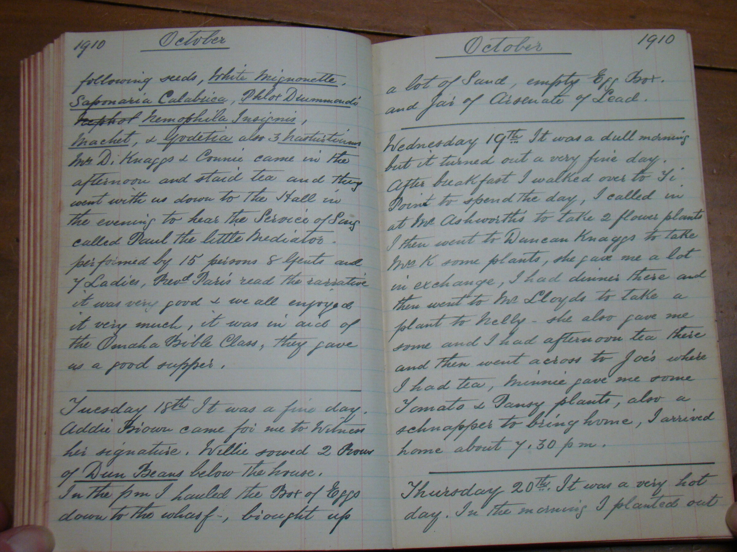 Original CS Clarke diary page