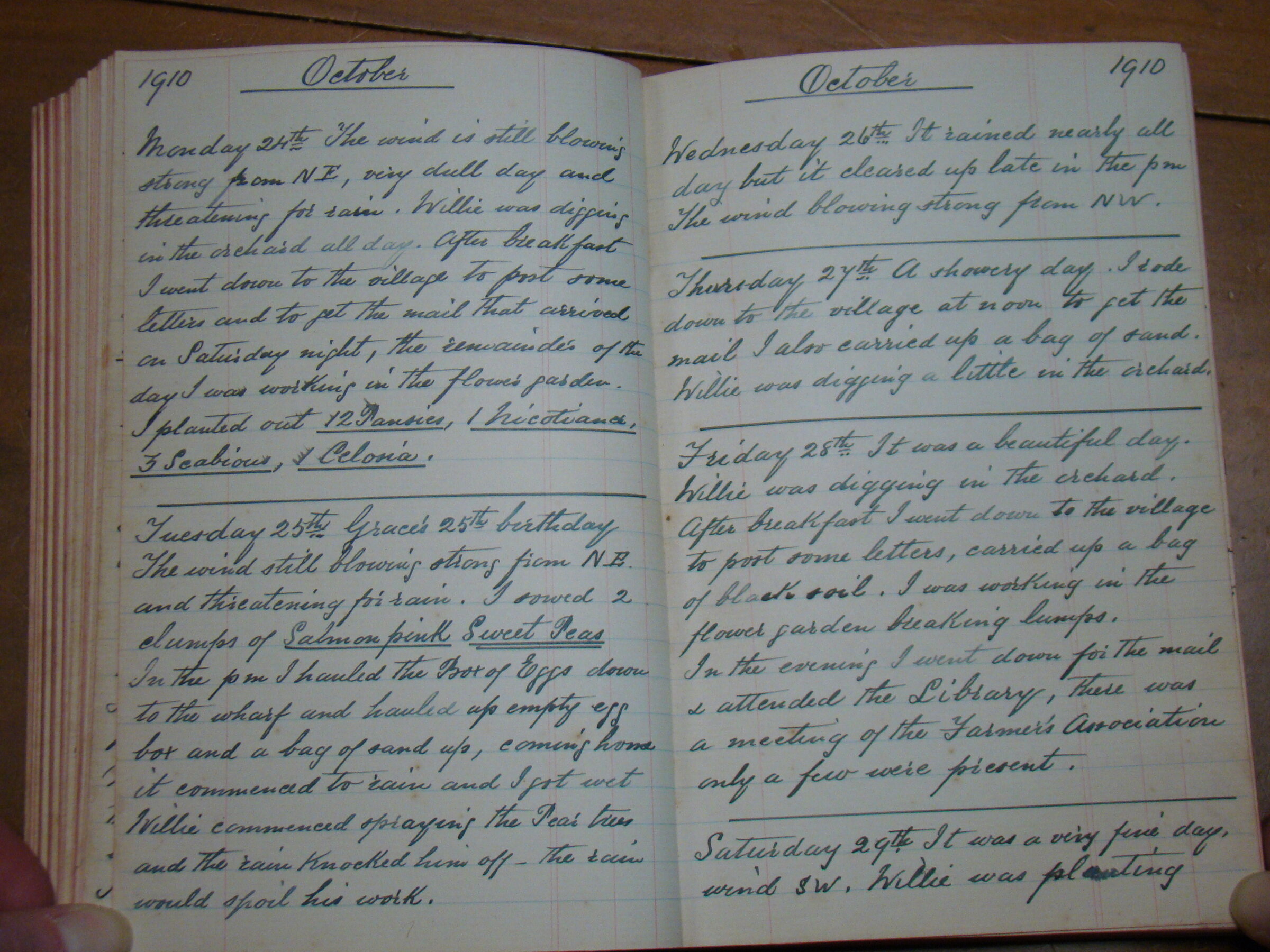 Original CS Clarke diary page