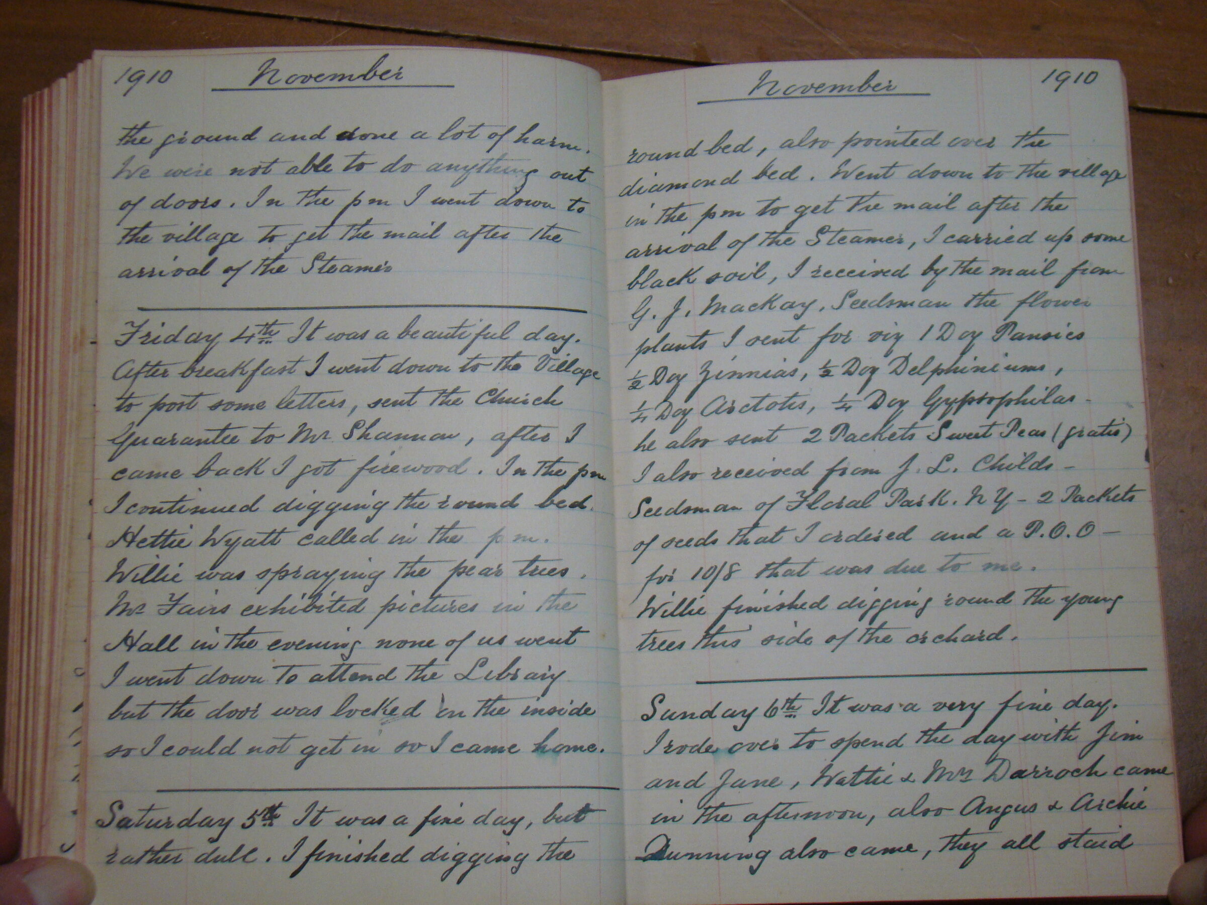 Original CS Clarke diary page