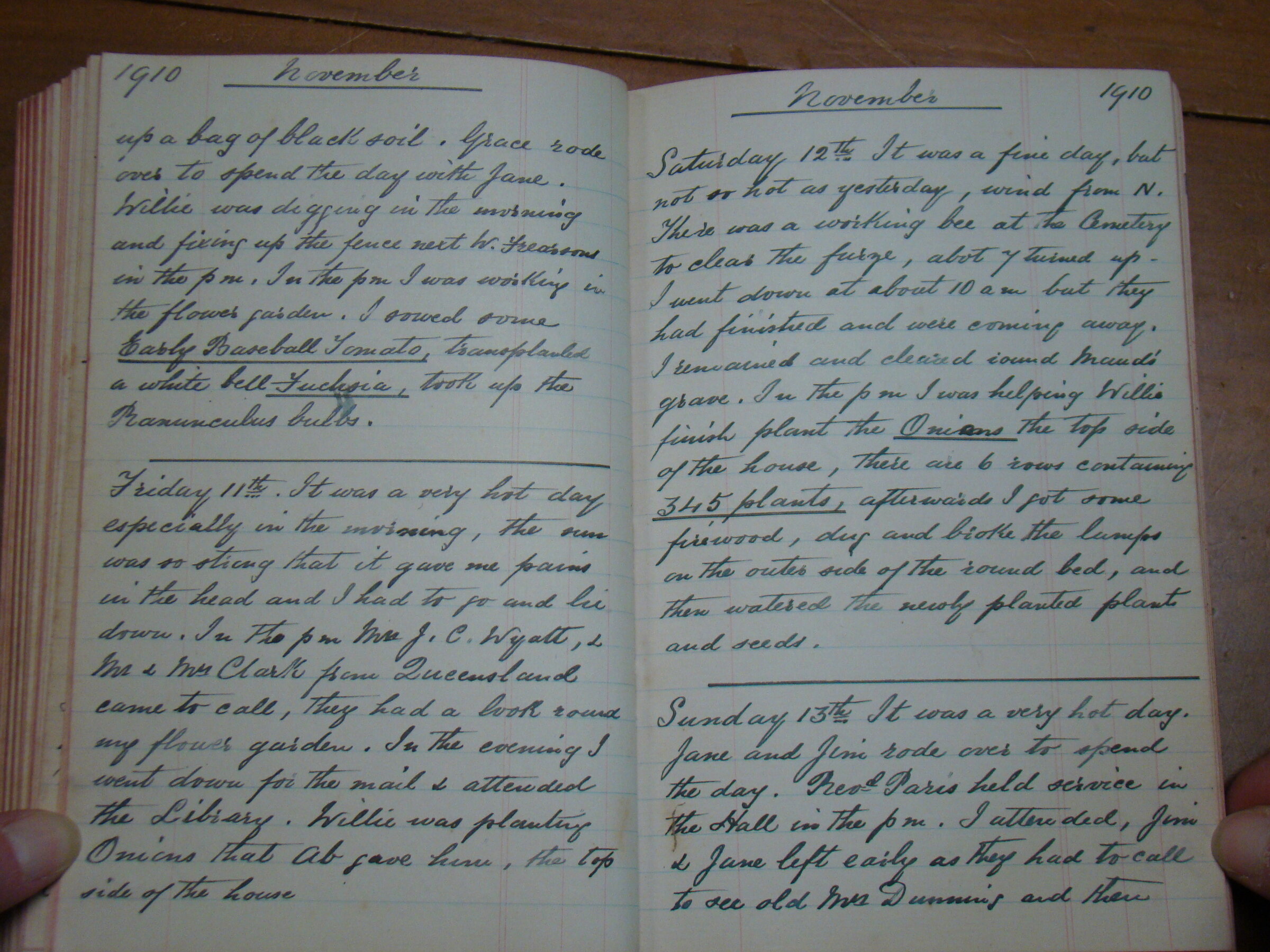 Original CS Clarke diary page