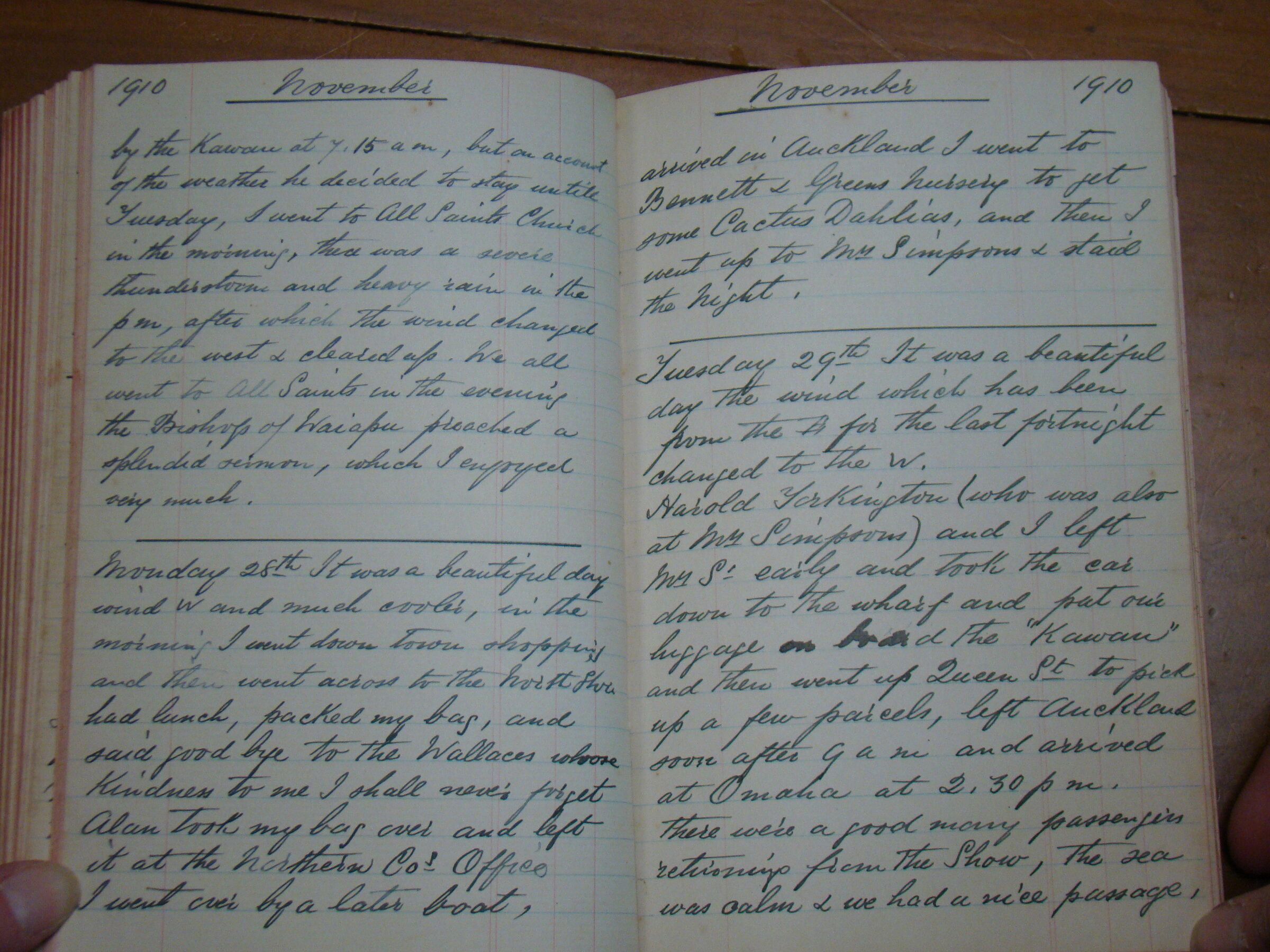 Original CS Clarke diary page