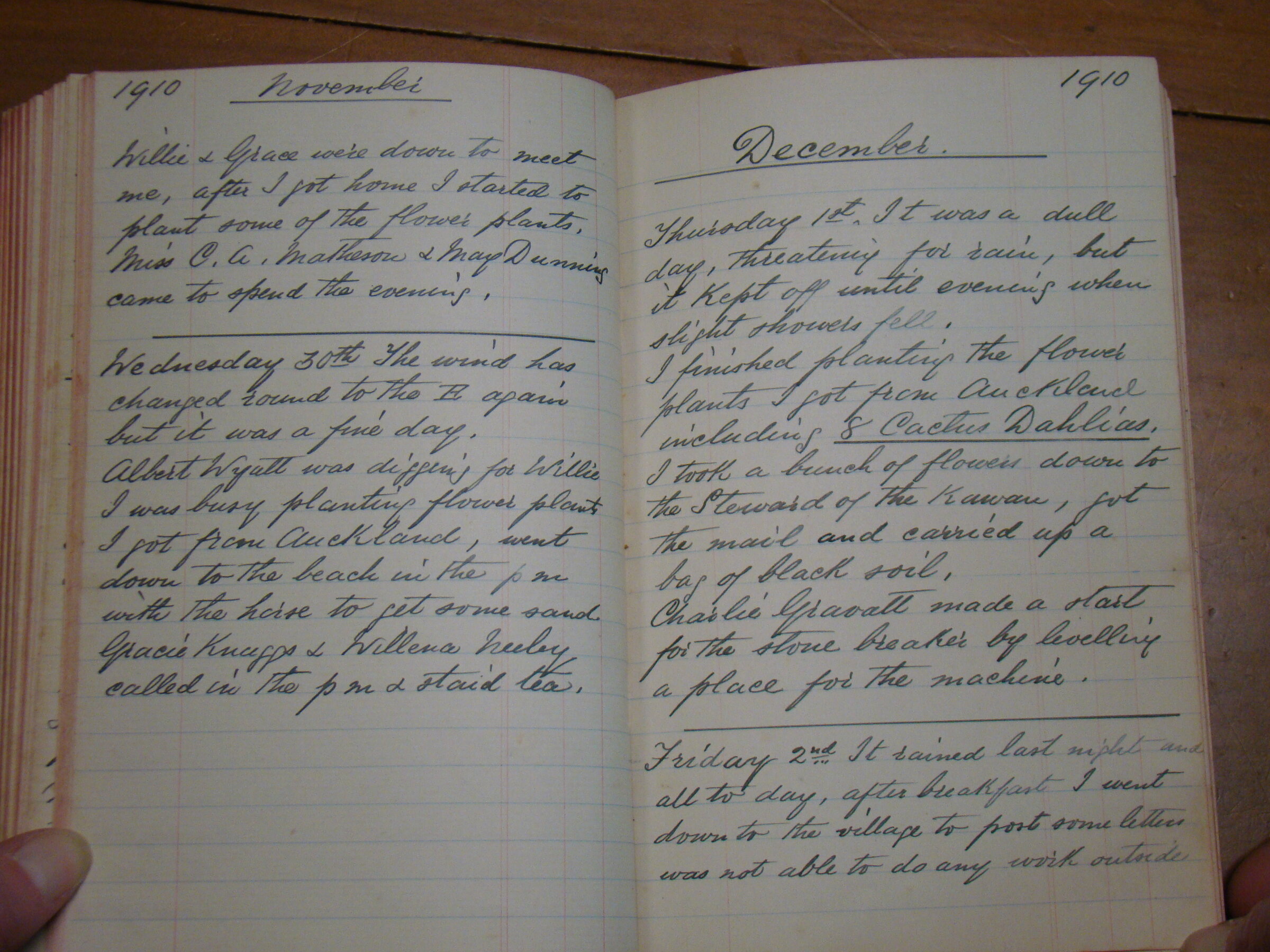 Original CS Clarke diary page