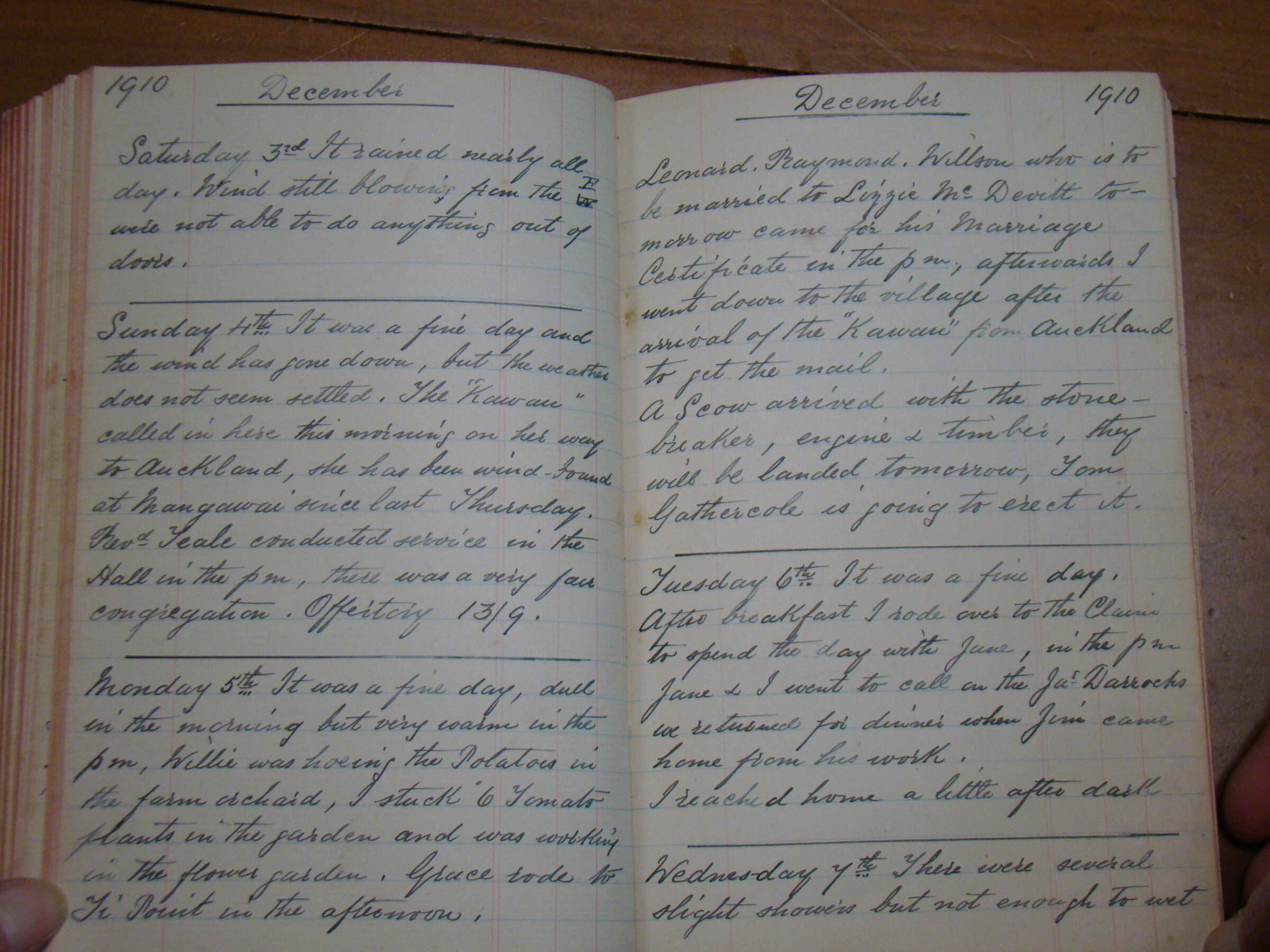 Original CS Clarke diary page