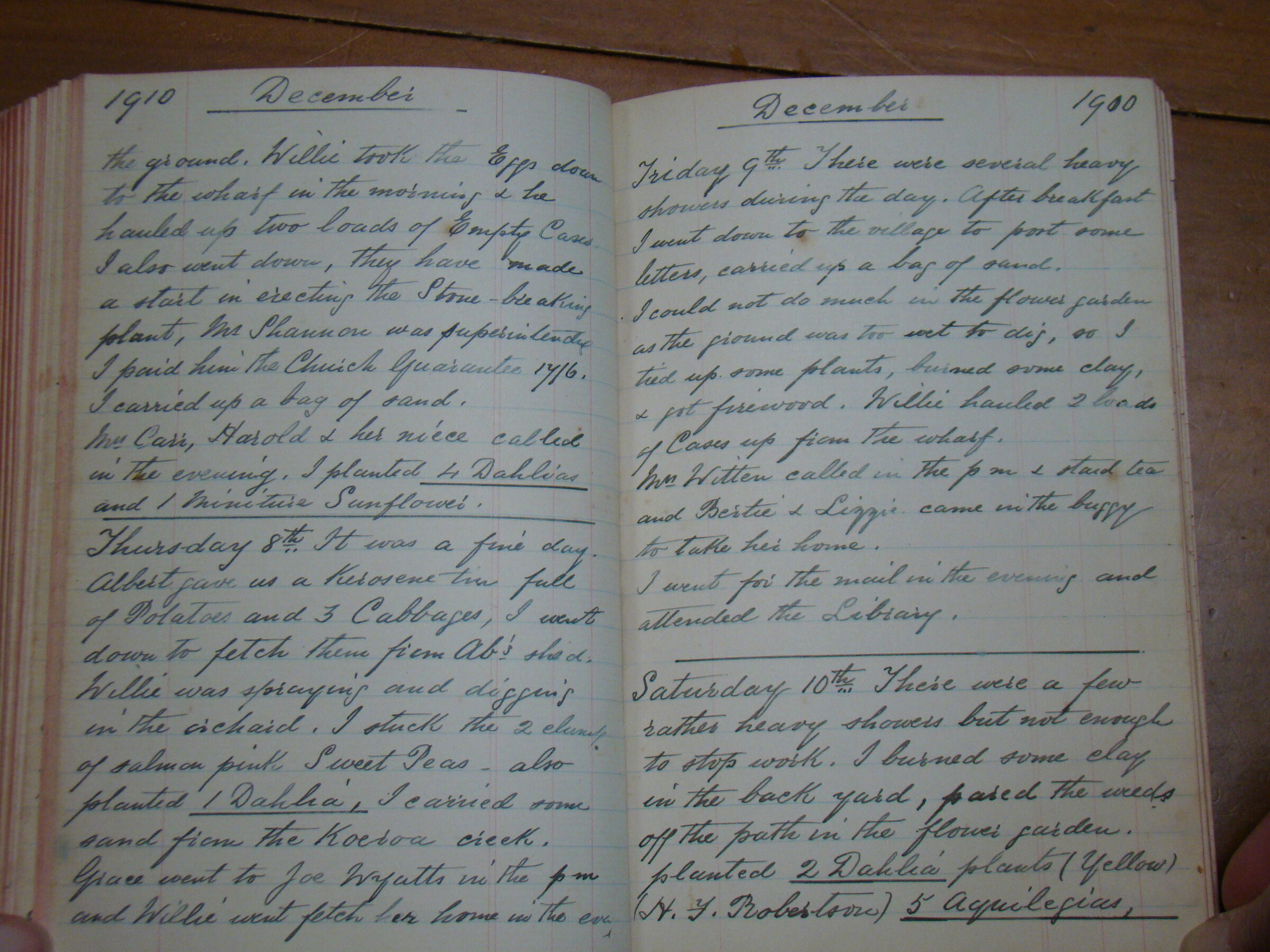 Original CS Clarke diary page