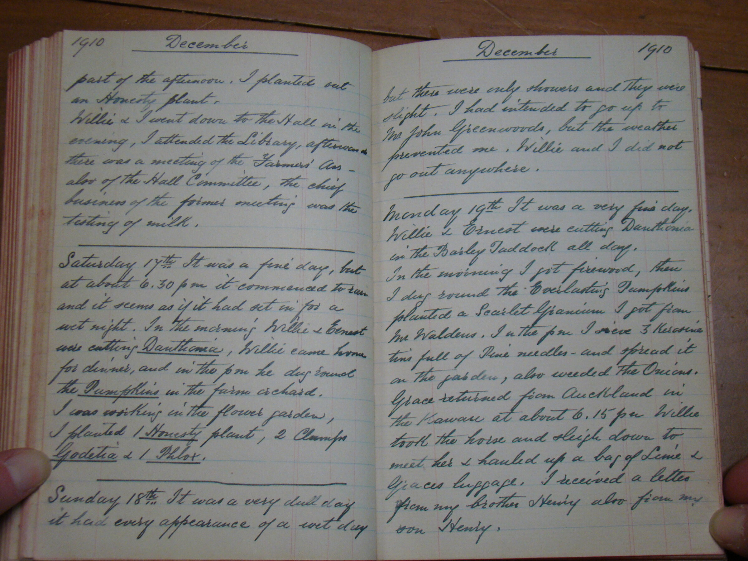 Original CS Clarke diary page