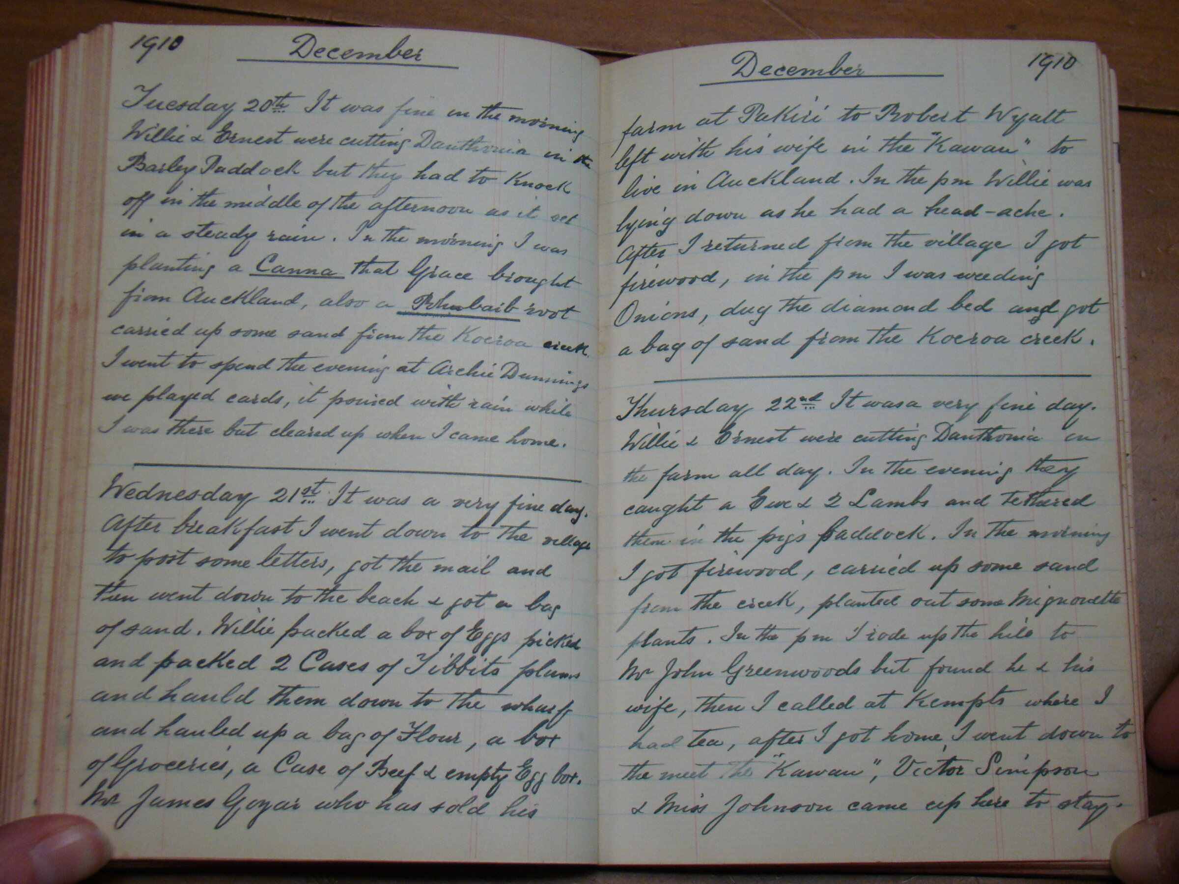 Original CS Clarke diary page