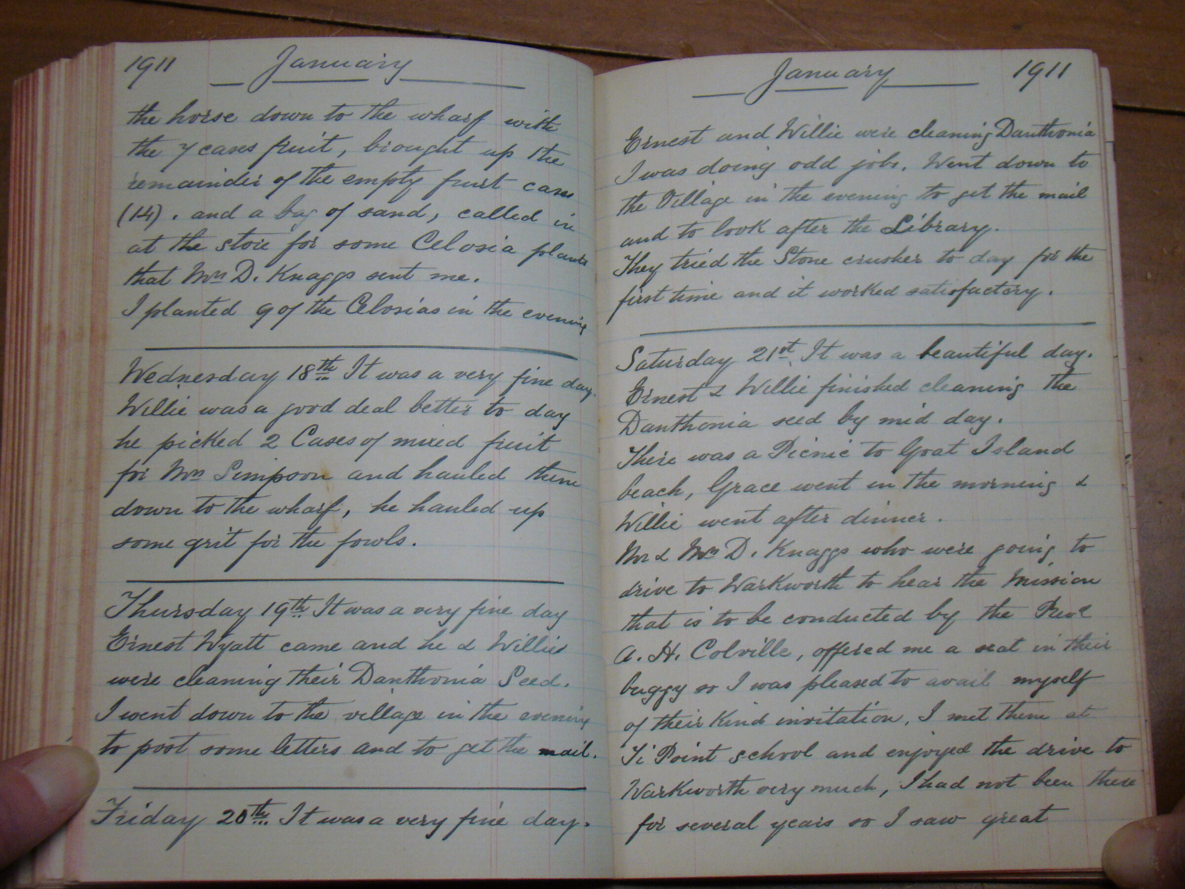 Original CS Clarke diary page