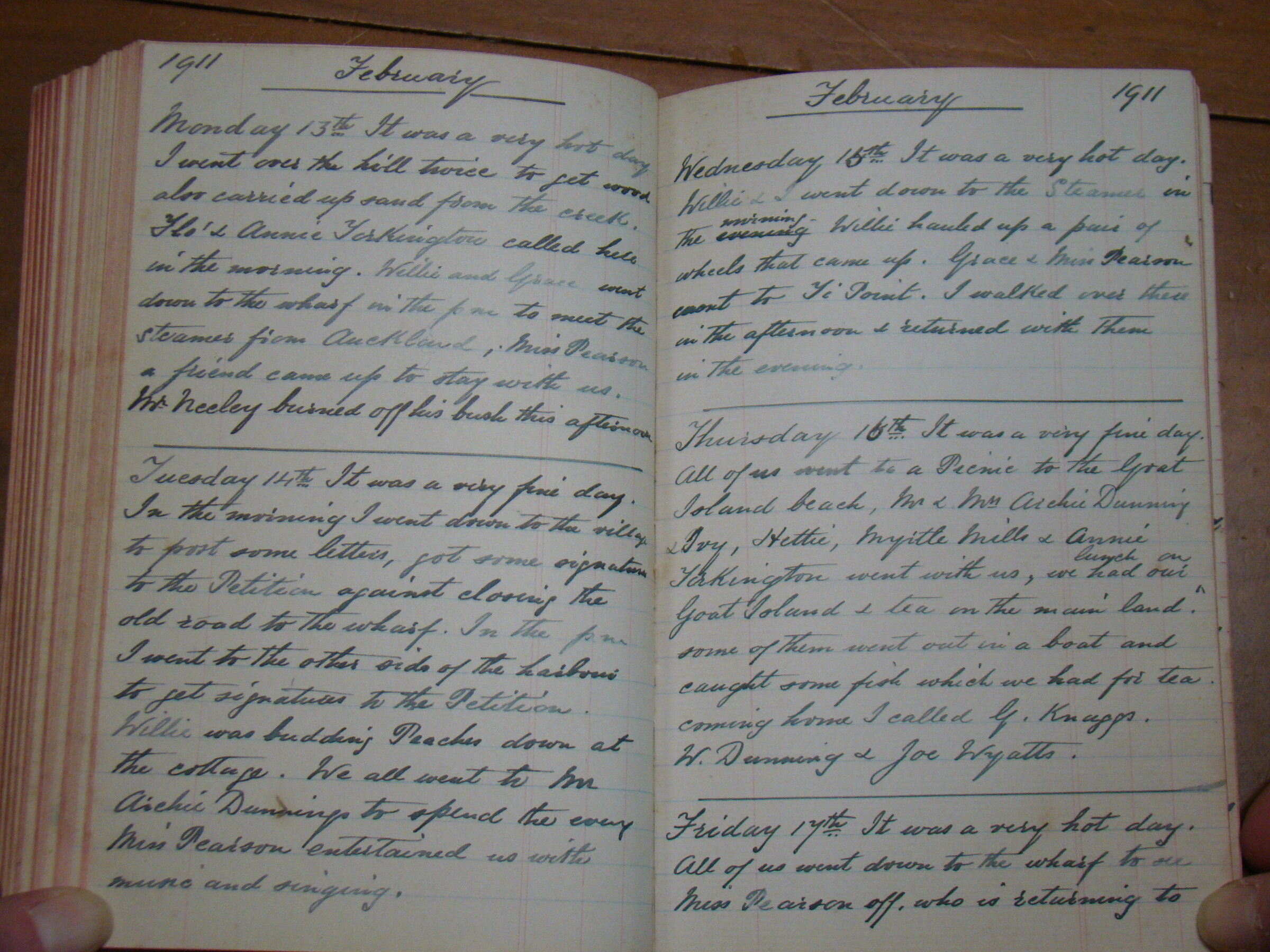 Original CS Clarke diary page