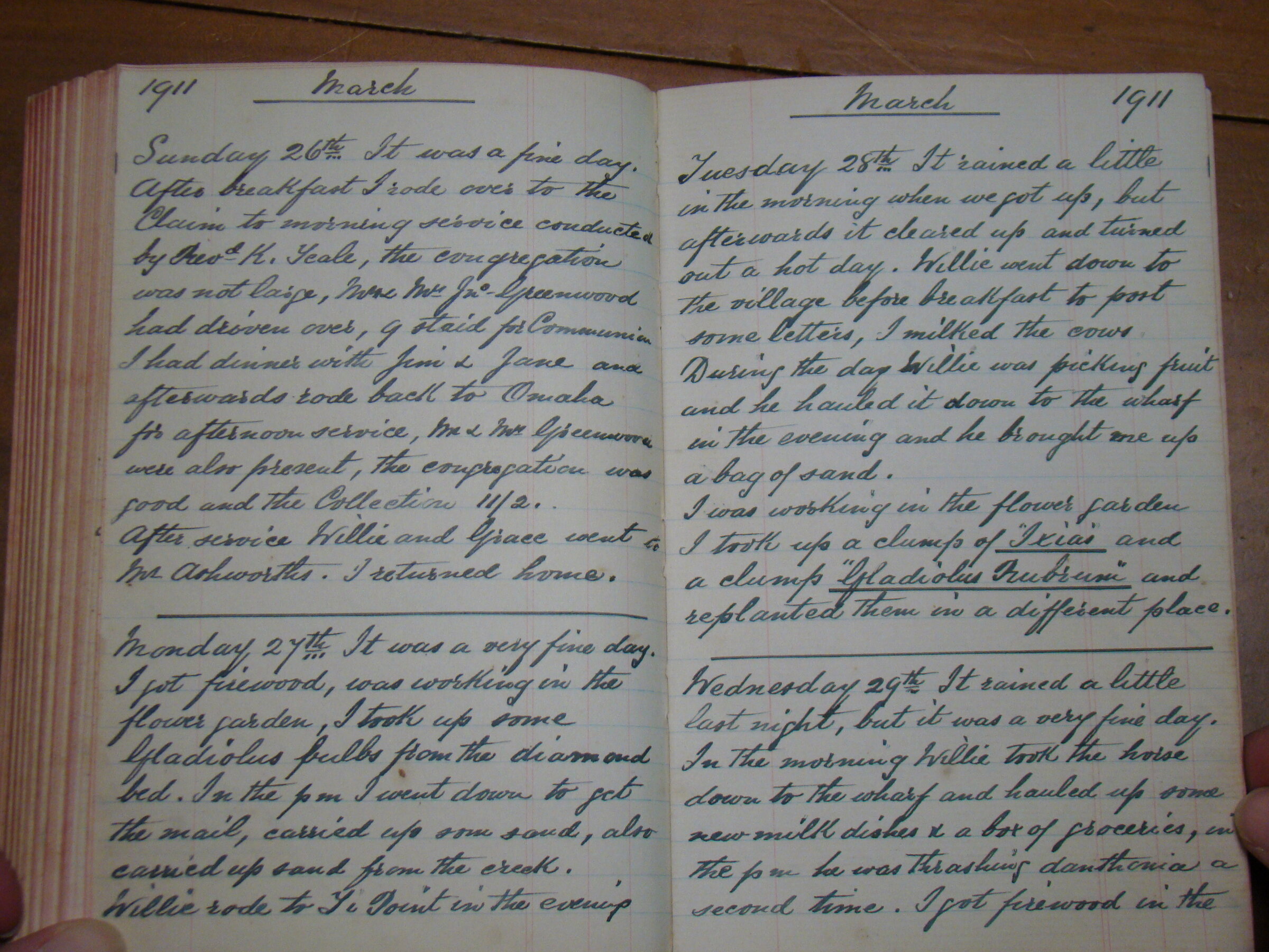 Original CS Clarke diary page