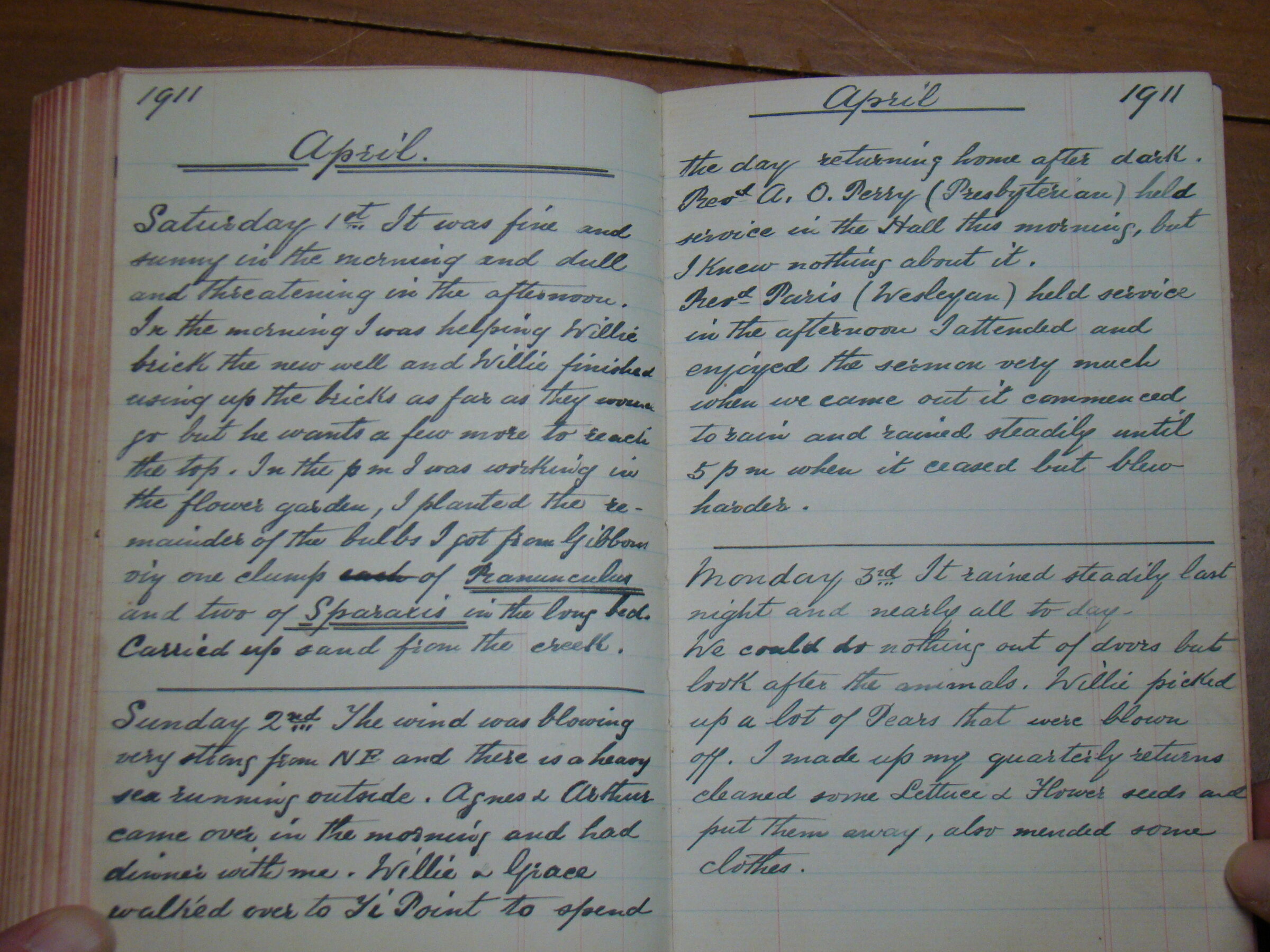 Original CS Clarke diary page