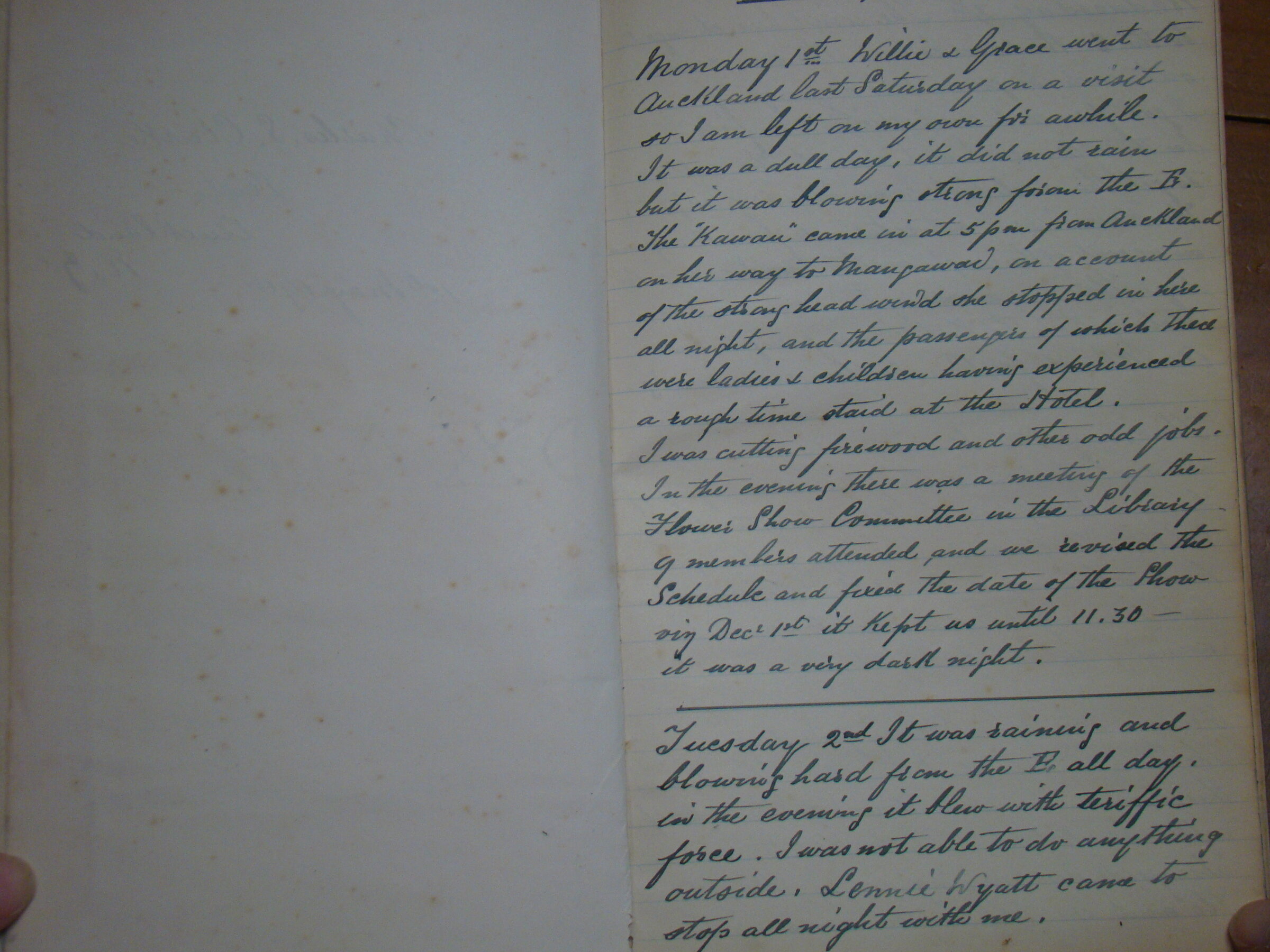 Original CS Clarke diary page
