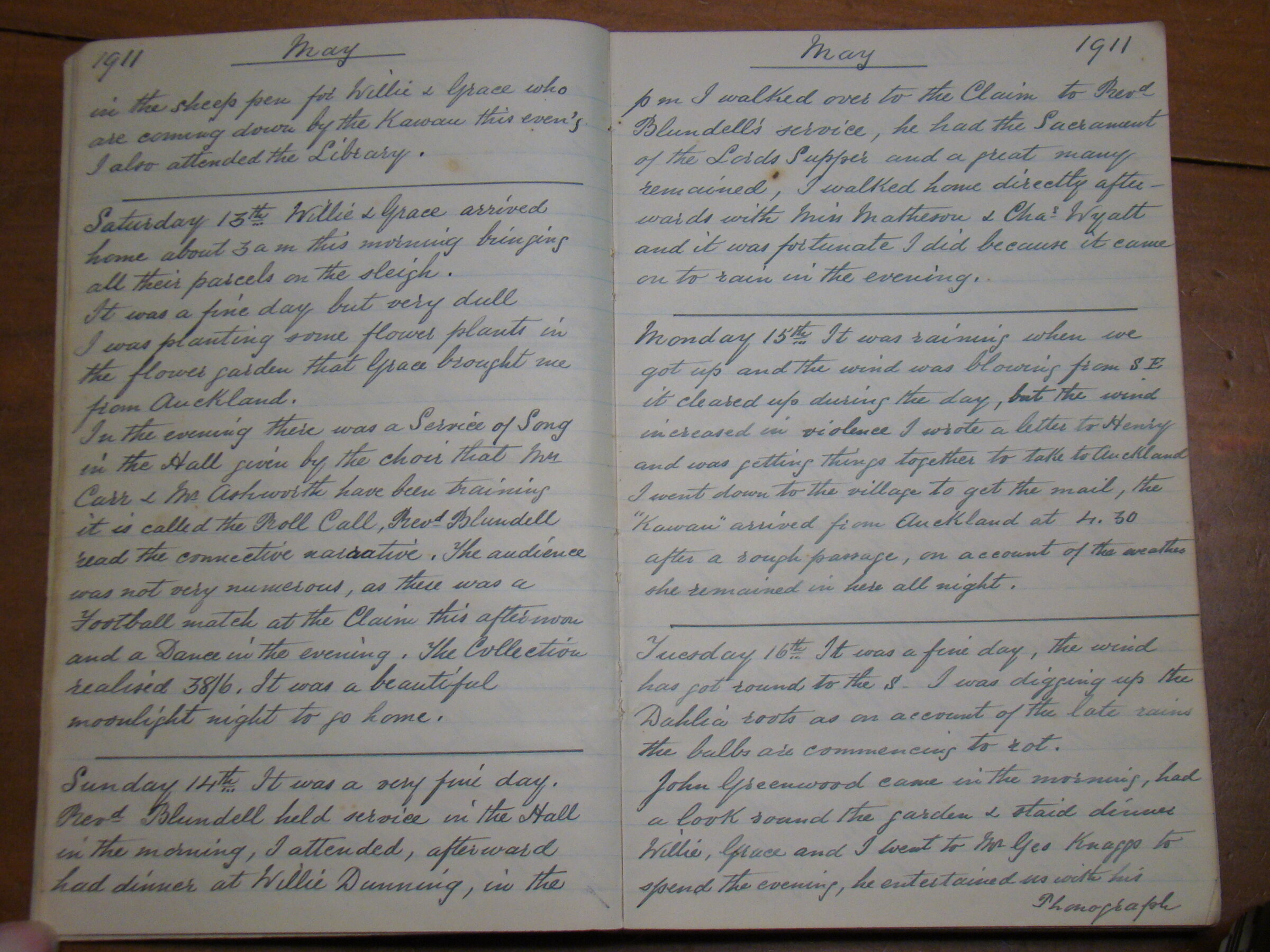 Original CS Clarke diary page