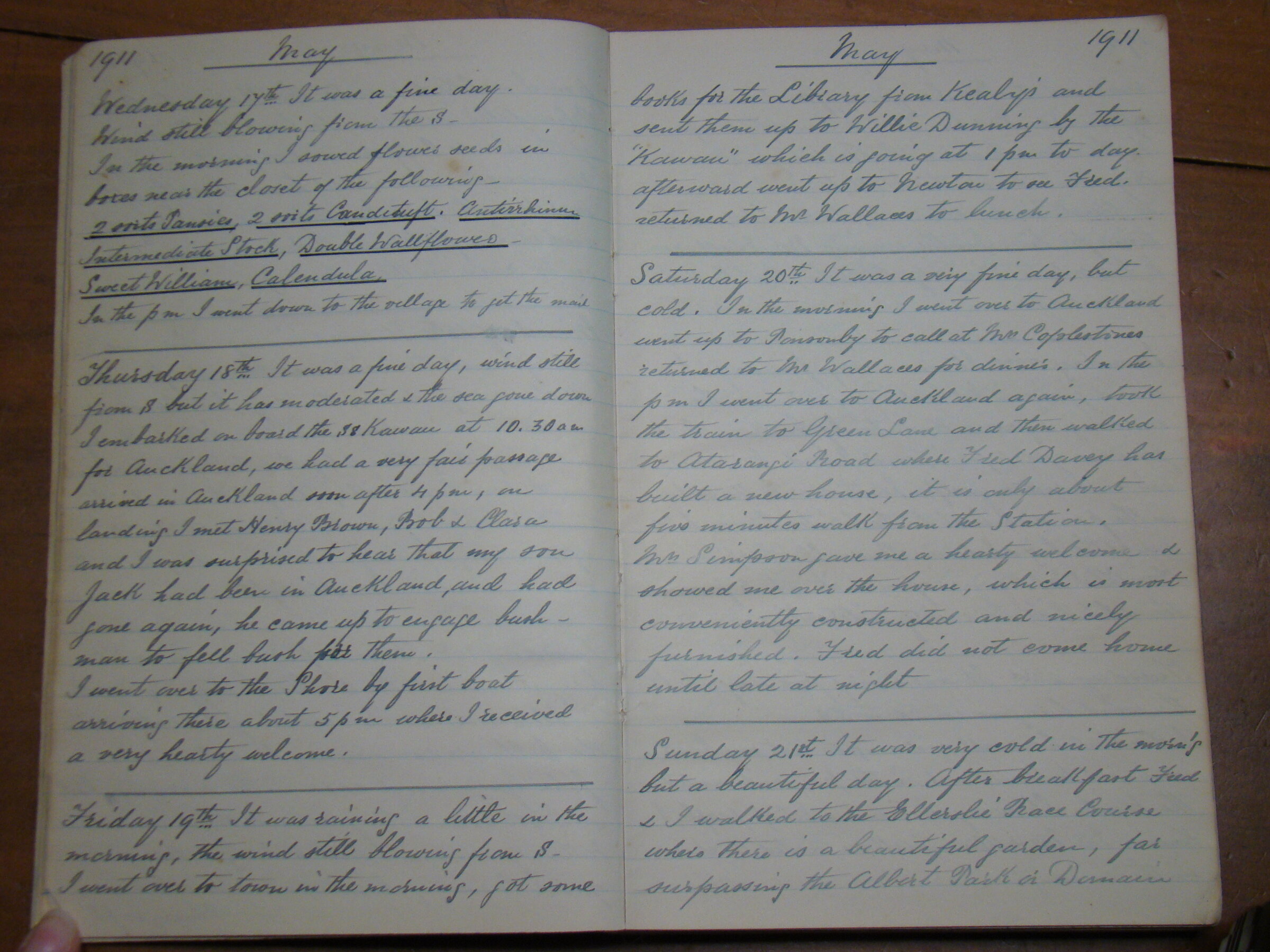 Original CS Clarke diary page